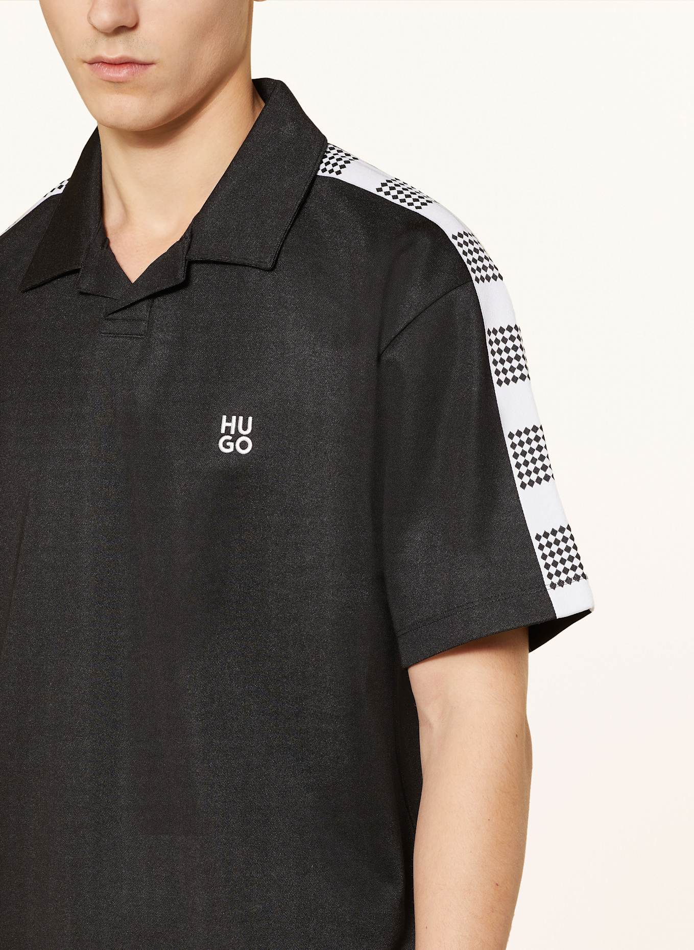 HUGO Jersey-Poloshirt DALPARS: SCHWARZ