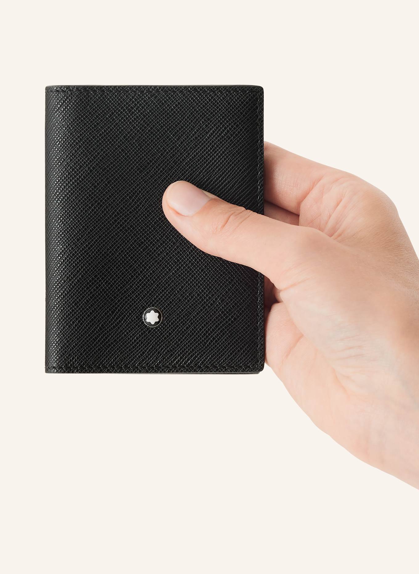 MONTBLANC Etui na karty ze skóry saffiano SARTORIAL: CZARNY