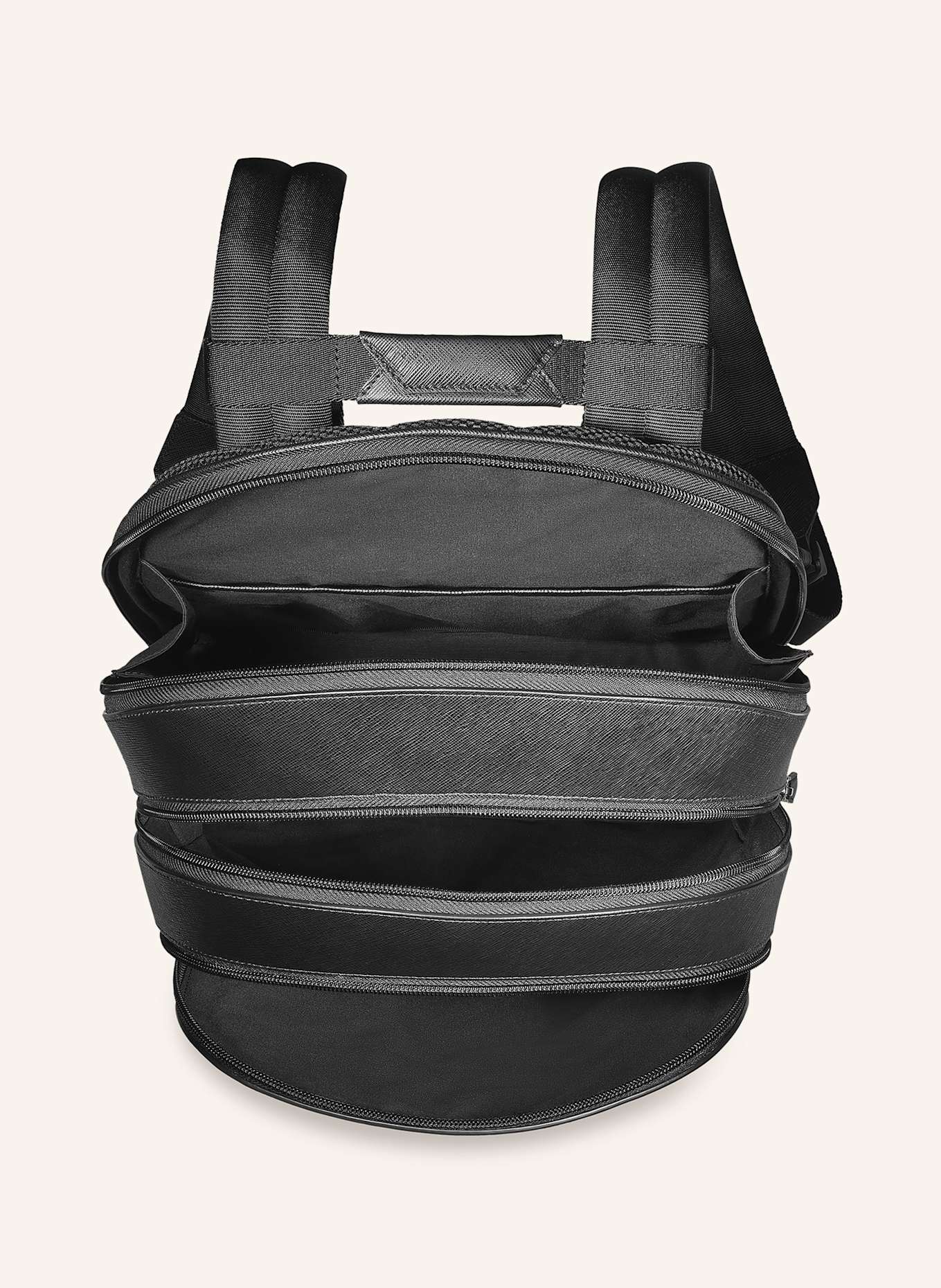 MONTBLANC Saffiano backpack SARTORIAL MEDIUM with laptop compartment: BLACK