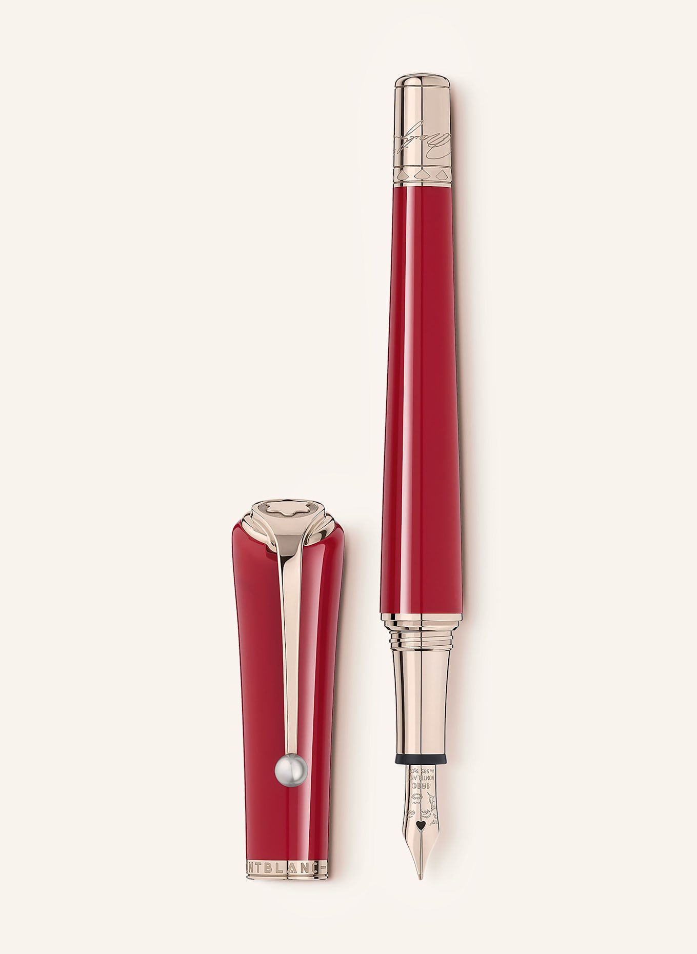 MONTBLANC Patronenfüllfederhalter MUSES MARILYN MONROE SPECIAL EDITION: ROT / GOLD