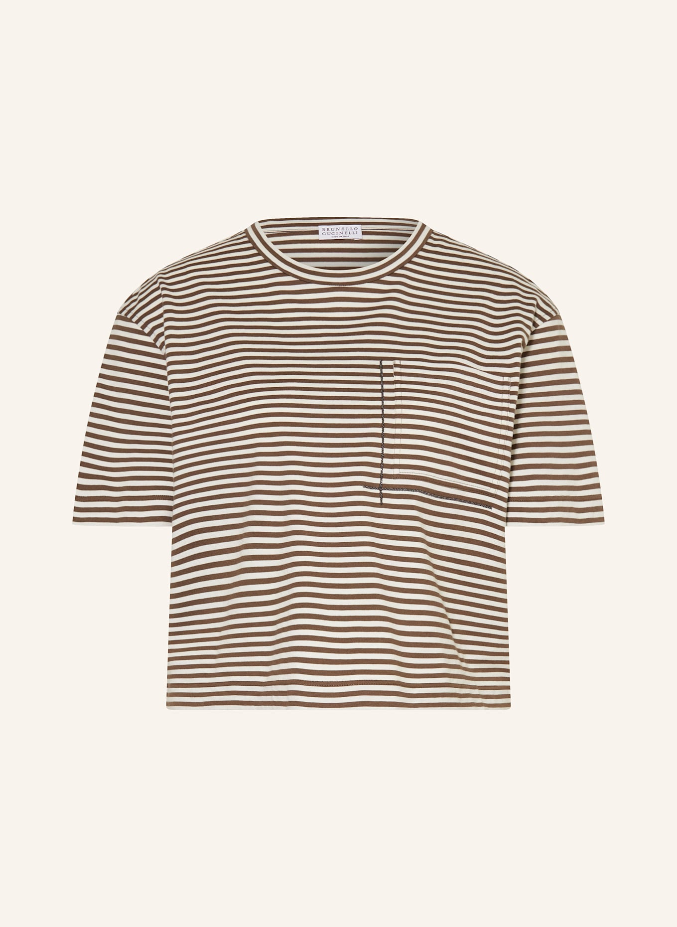 BRUNELLO CUCINELLI T-shirt in brown/ ecru