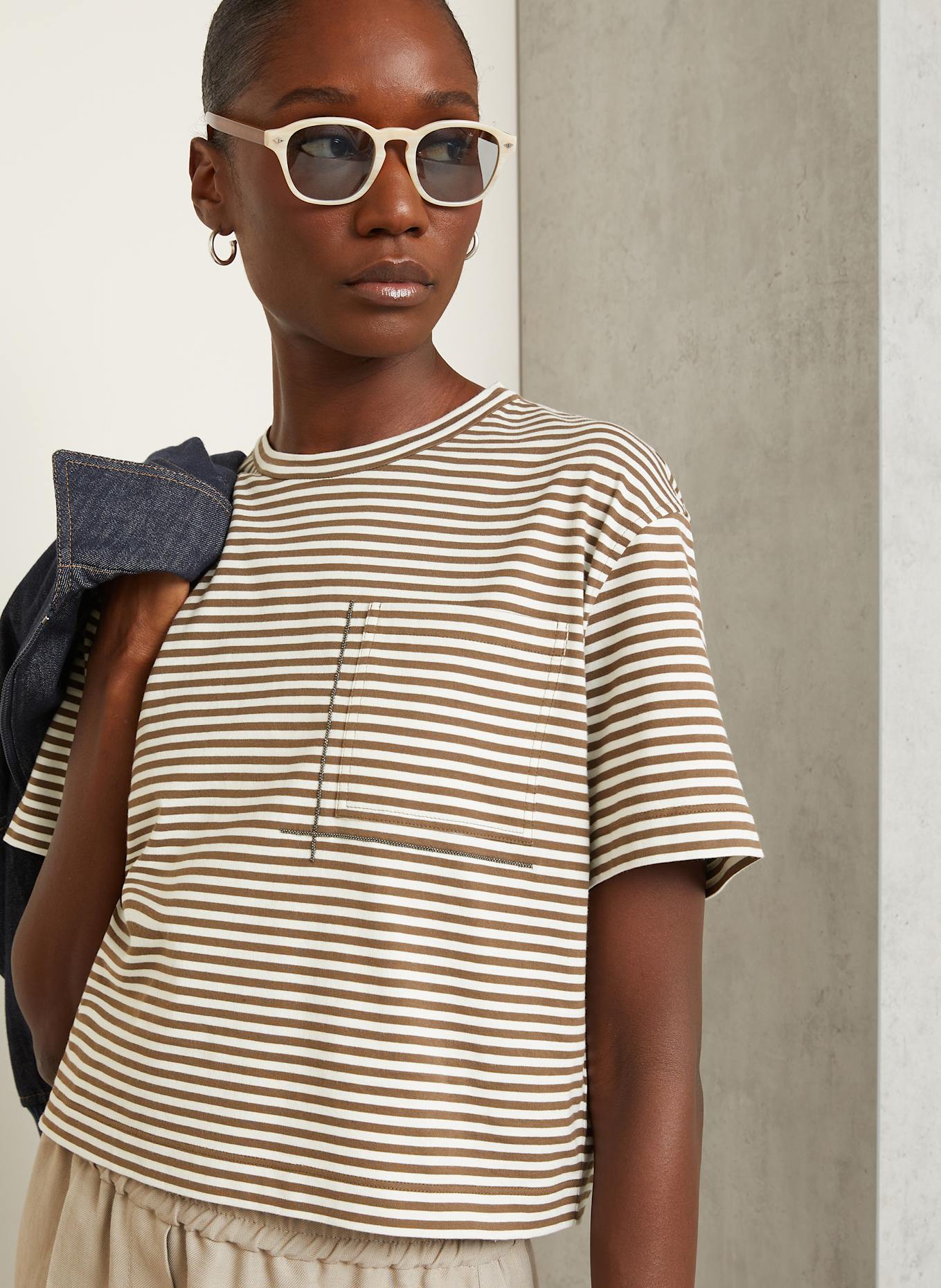 BRUNELLO CUCINELLI Tričko: HNĚDÁ / REŽNÁ