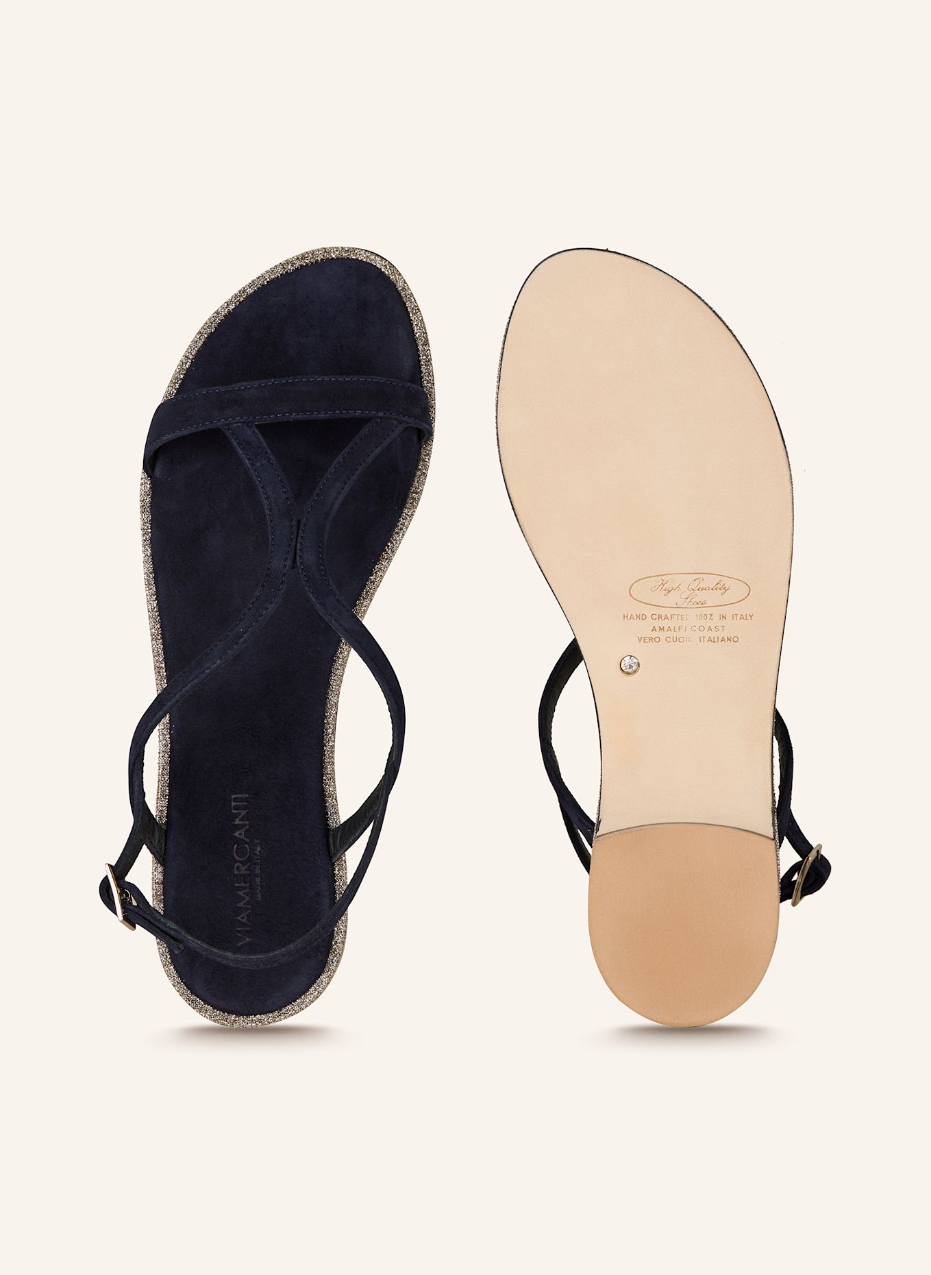 VIAMERCANTI Sandály EOLIE: TMAVĚ MODRÁ