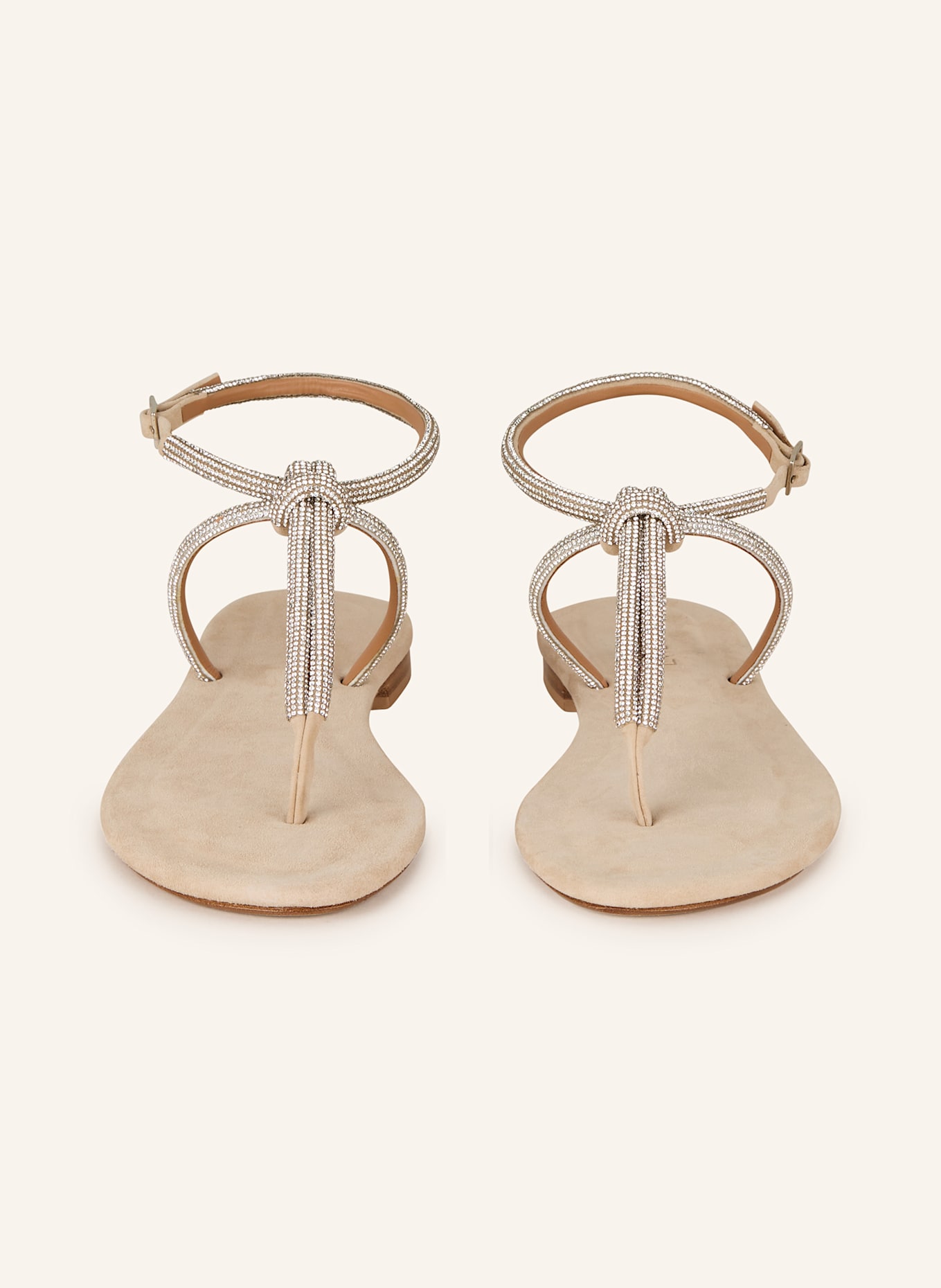 VIAMERCANTI ERCHIE flip flops with decorative gems: SILVER