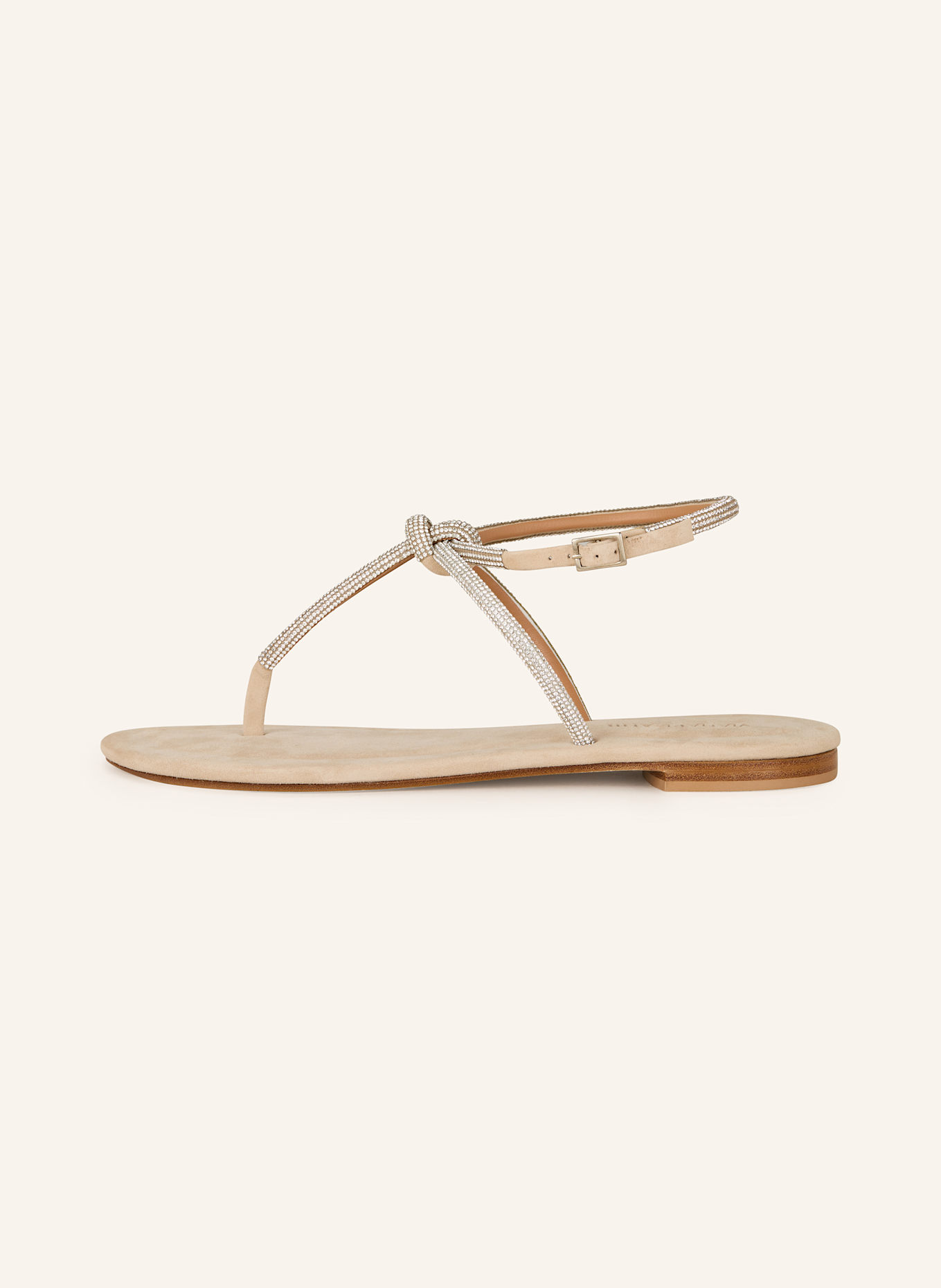VIAMERCANTI ERCHIE flip flops with decorative gems: SILVER
