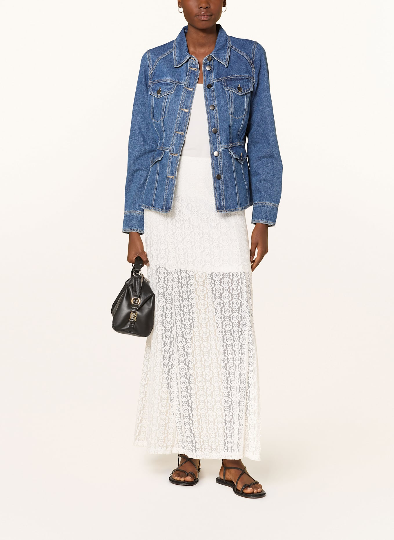 ICHI Spitzenrock IHMERMAIDA: WEISS