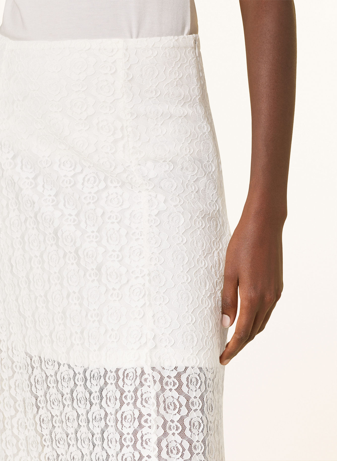 ICHI Spitzenrock IHMERMAIDA: WEISS