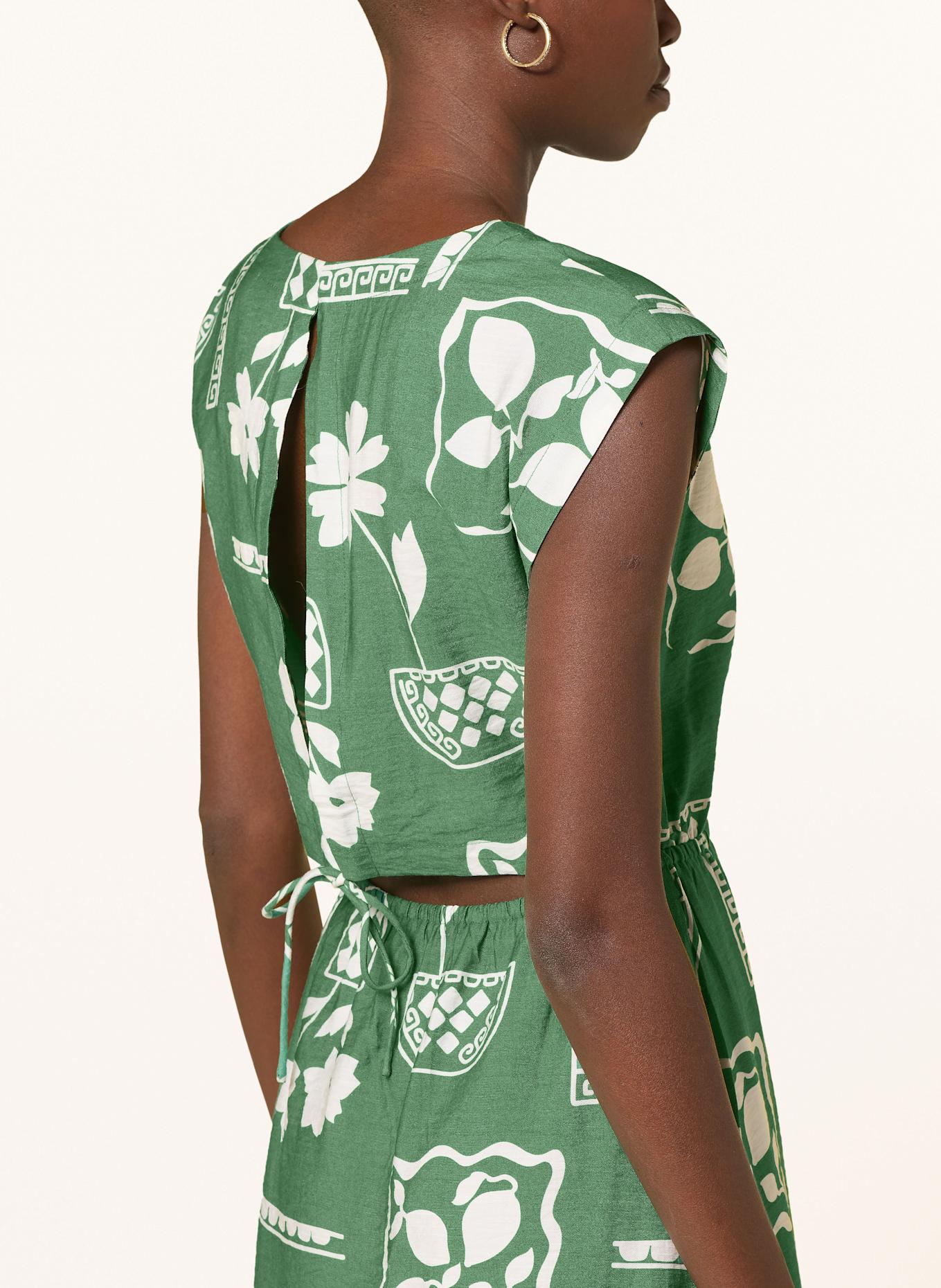 ICHI Kleid IHYETTA: GRÜN / WEISS