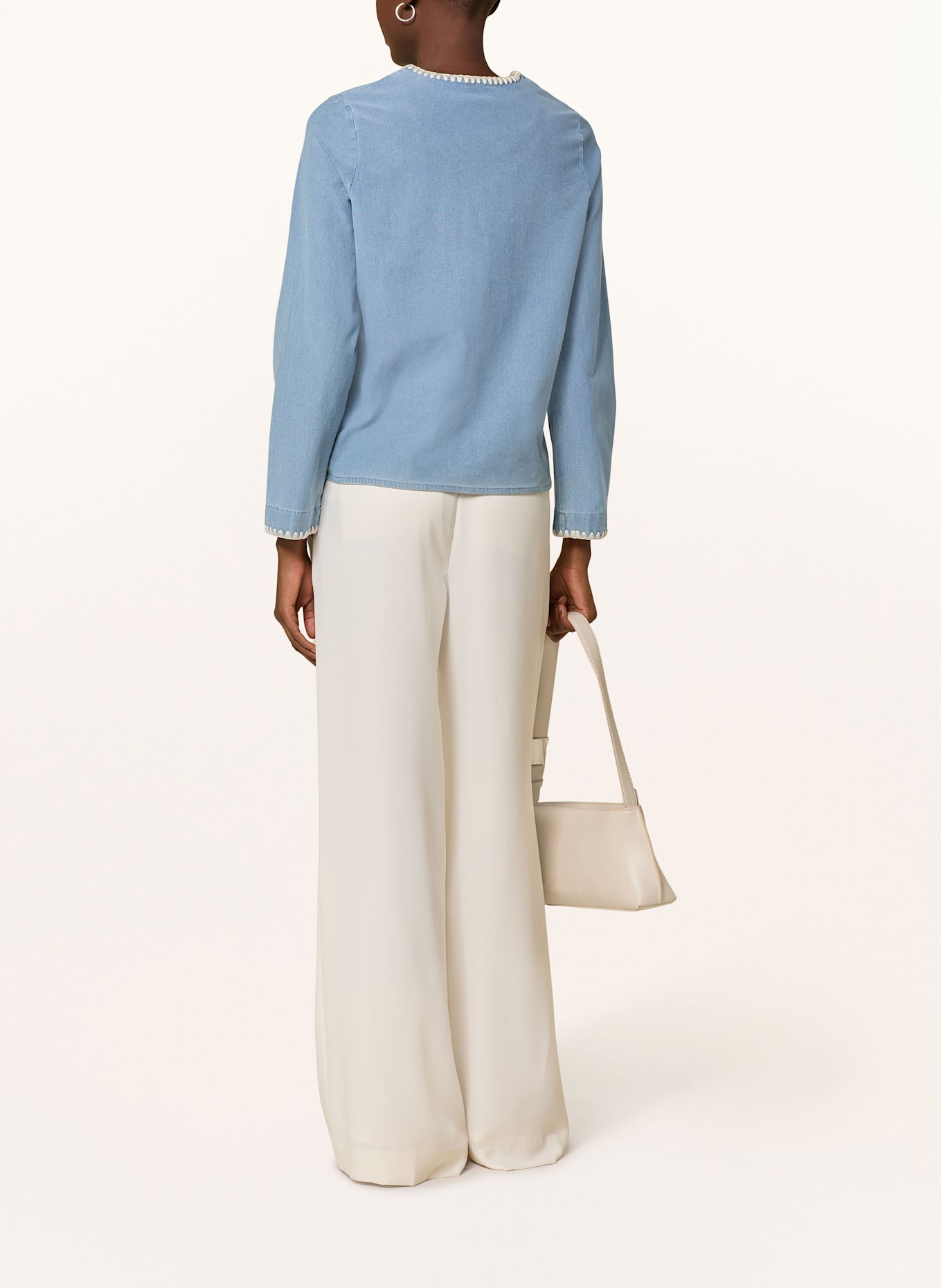 ICHI Kastenjacke IHKATE in Jeansoptik: HELLBLAU