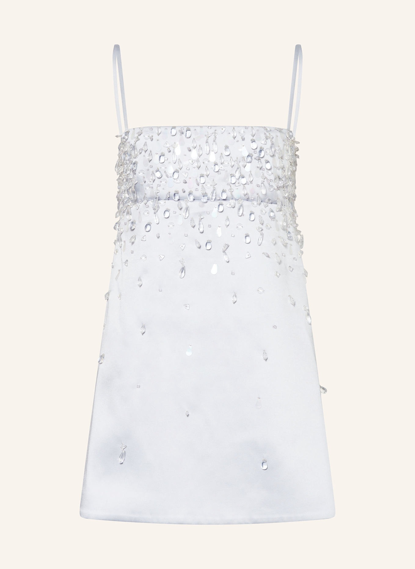 RETROFÊTE Satinkleid CORNELIA mit Schmucksteinen: HELLBLAU
