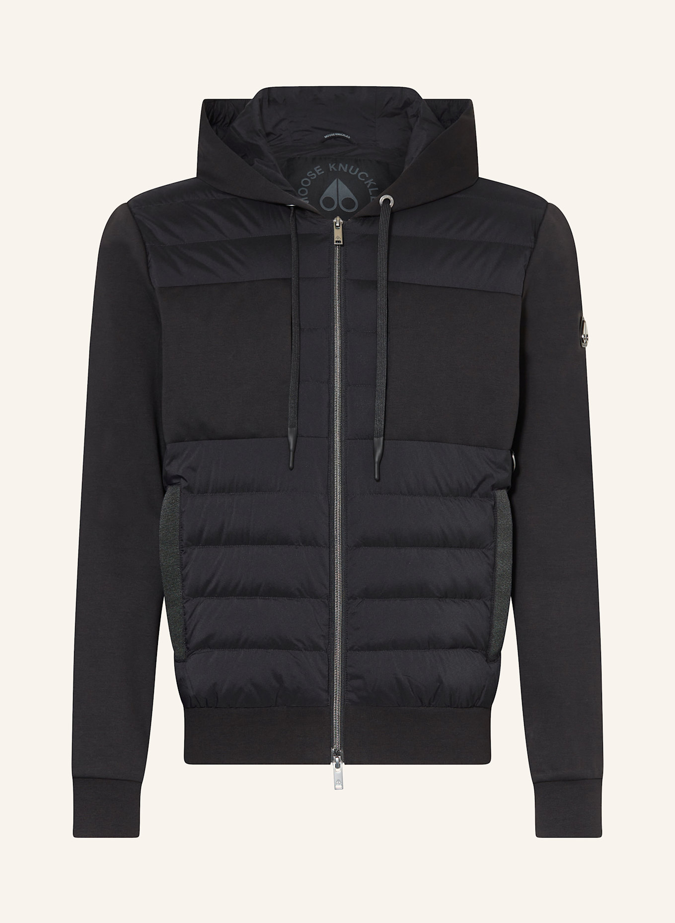 MOOSE KNUCKLES GARNIER jacket in mixed materials: BLACK