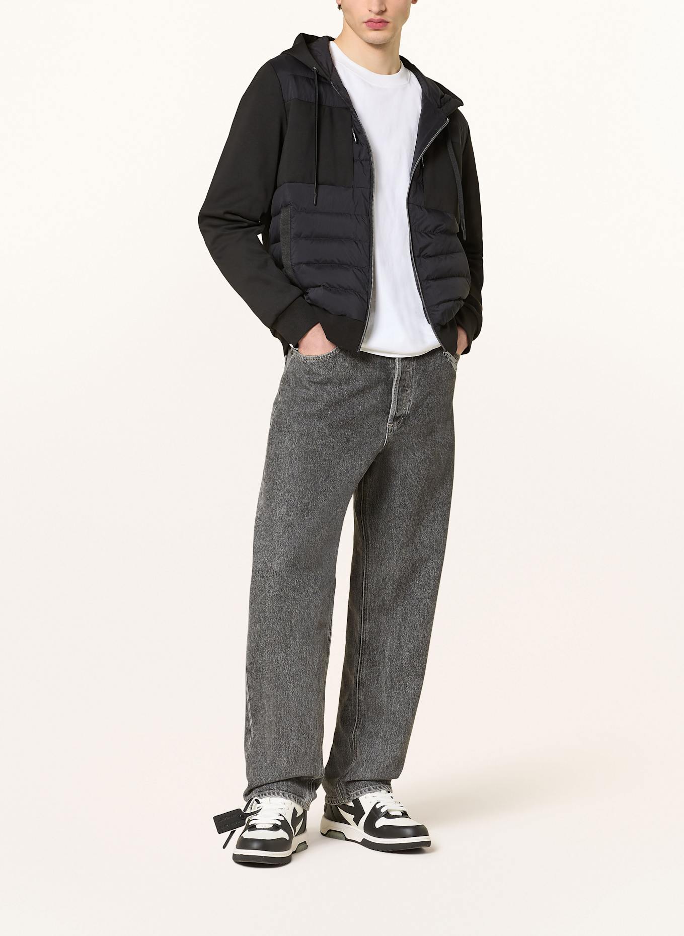 MOOSE KNUCKLES GARNIER jacket in mixed materials: BLACK