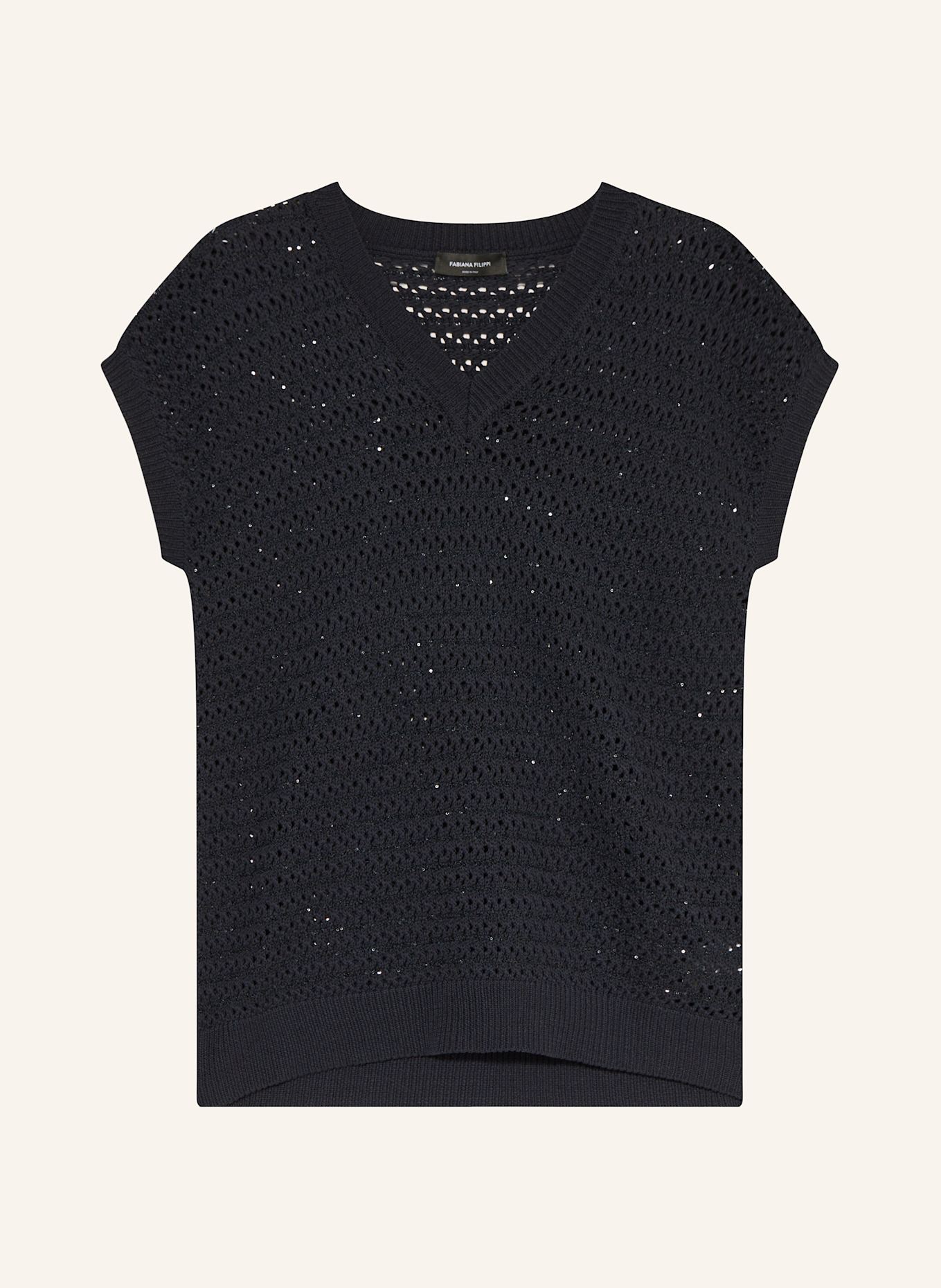 FABIANA FILIPPI Pullunder mit Pailletten: DUNKELBLAU