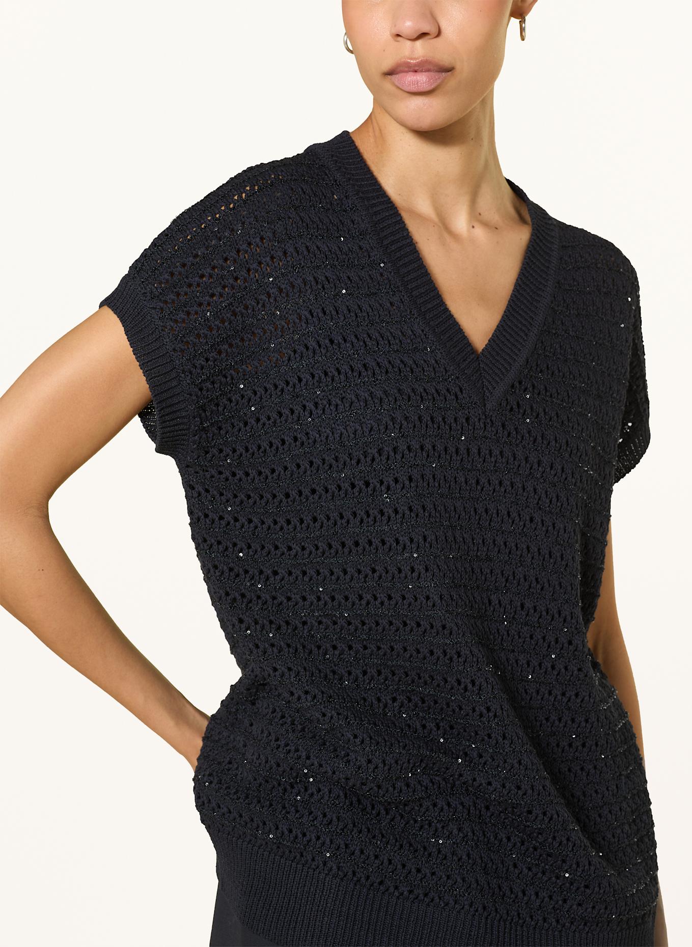 FABIANA FILIPPI Pullunder mit Pailletten: DUNKELBLAU