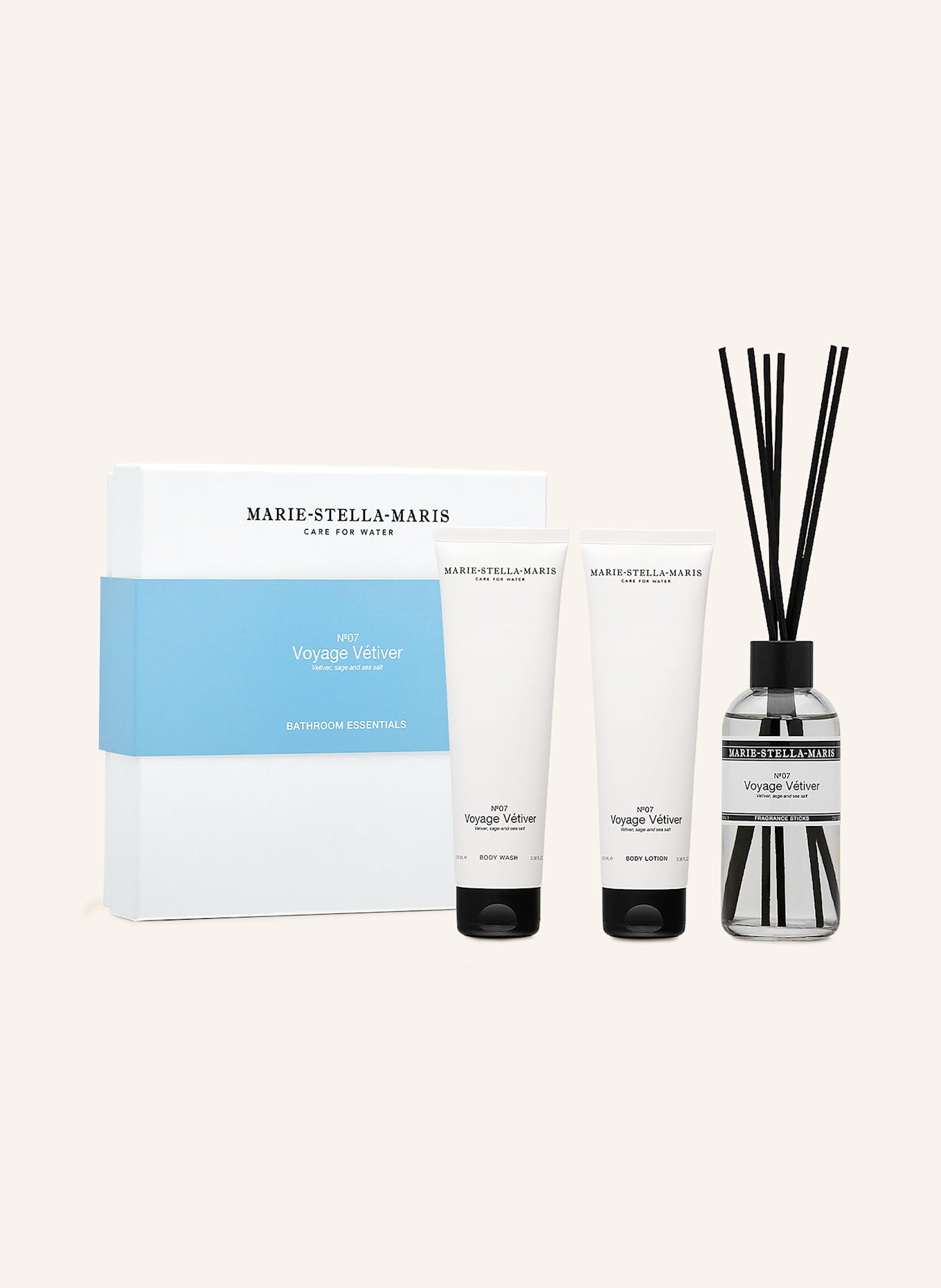 MARIE-STELLA-MARIS Pflege-Set VOYAGE VÉTIVER: WEISS / SCHWARZ