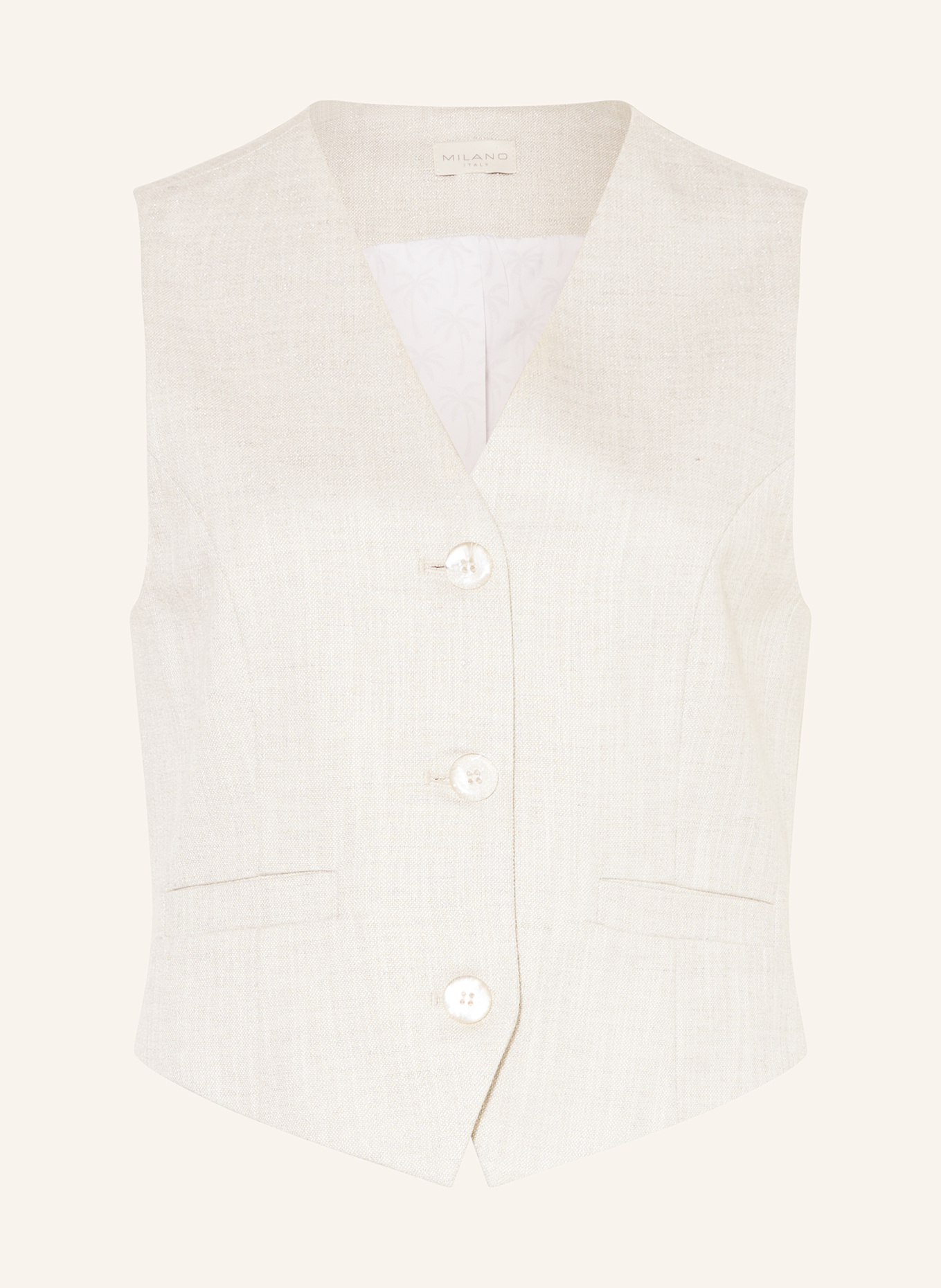 MILANO ITALY Blejzrová vesta: KRÉMOVÁ