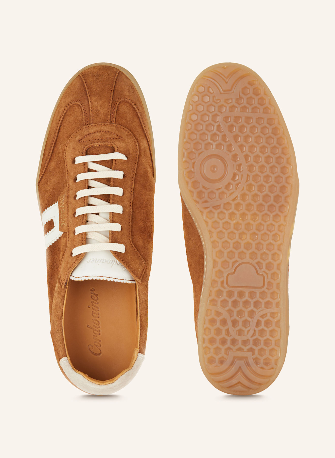 Cordwainer Sneakers: COGNAC / WHITE