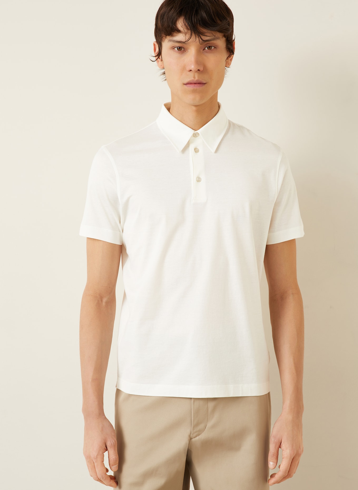 MONCLER Jersey-Poloshirt: ECRU