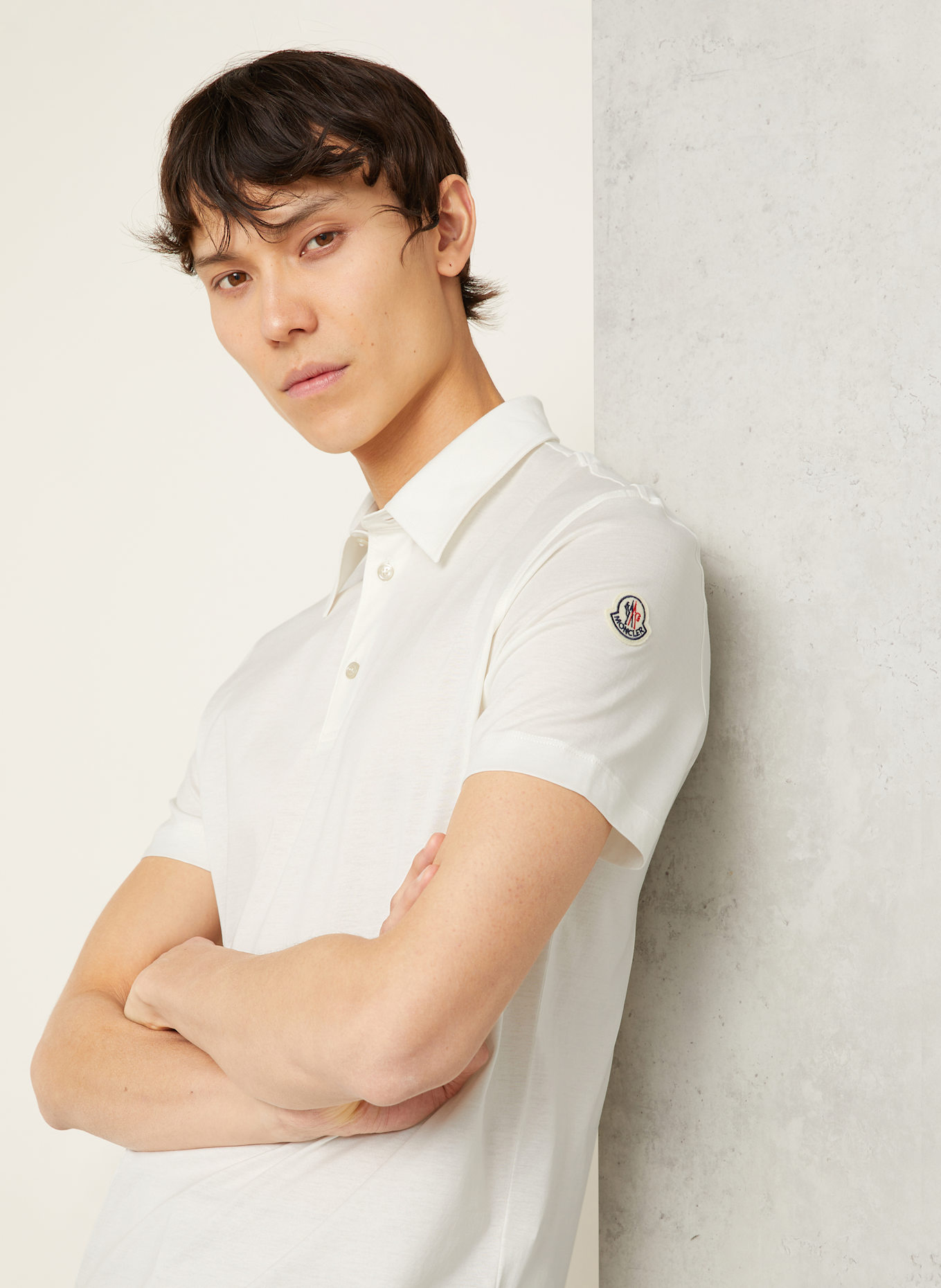 MONCLER Jersey-Poloshirt: ECRU