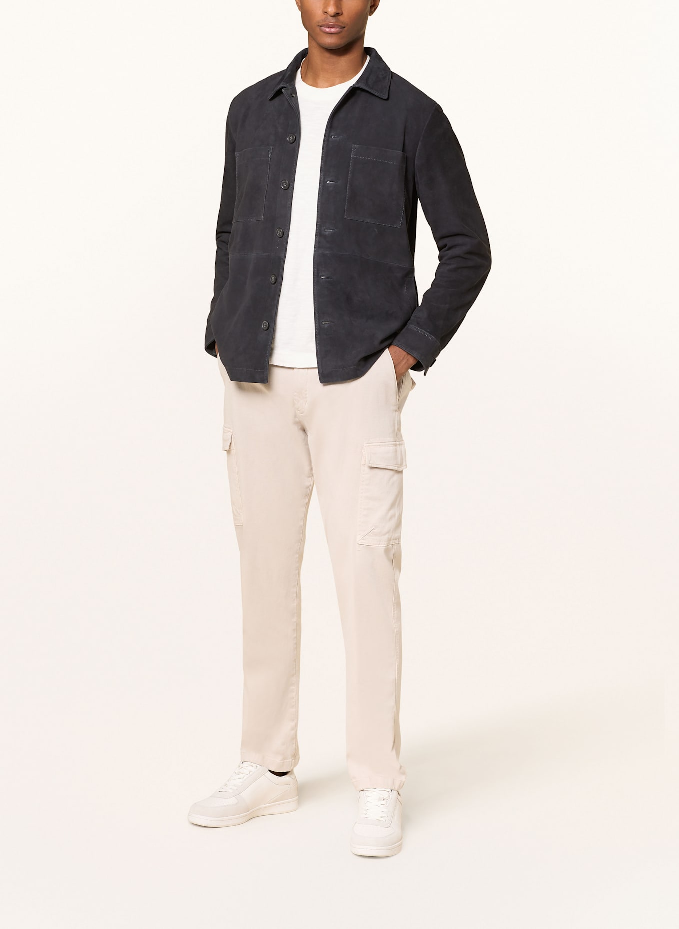 Marc O'Polo Leather jacket: DARK BLUE