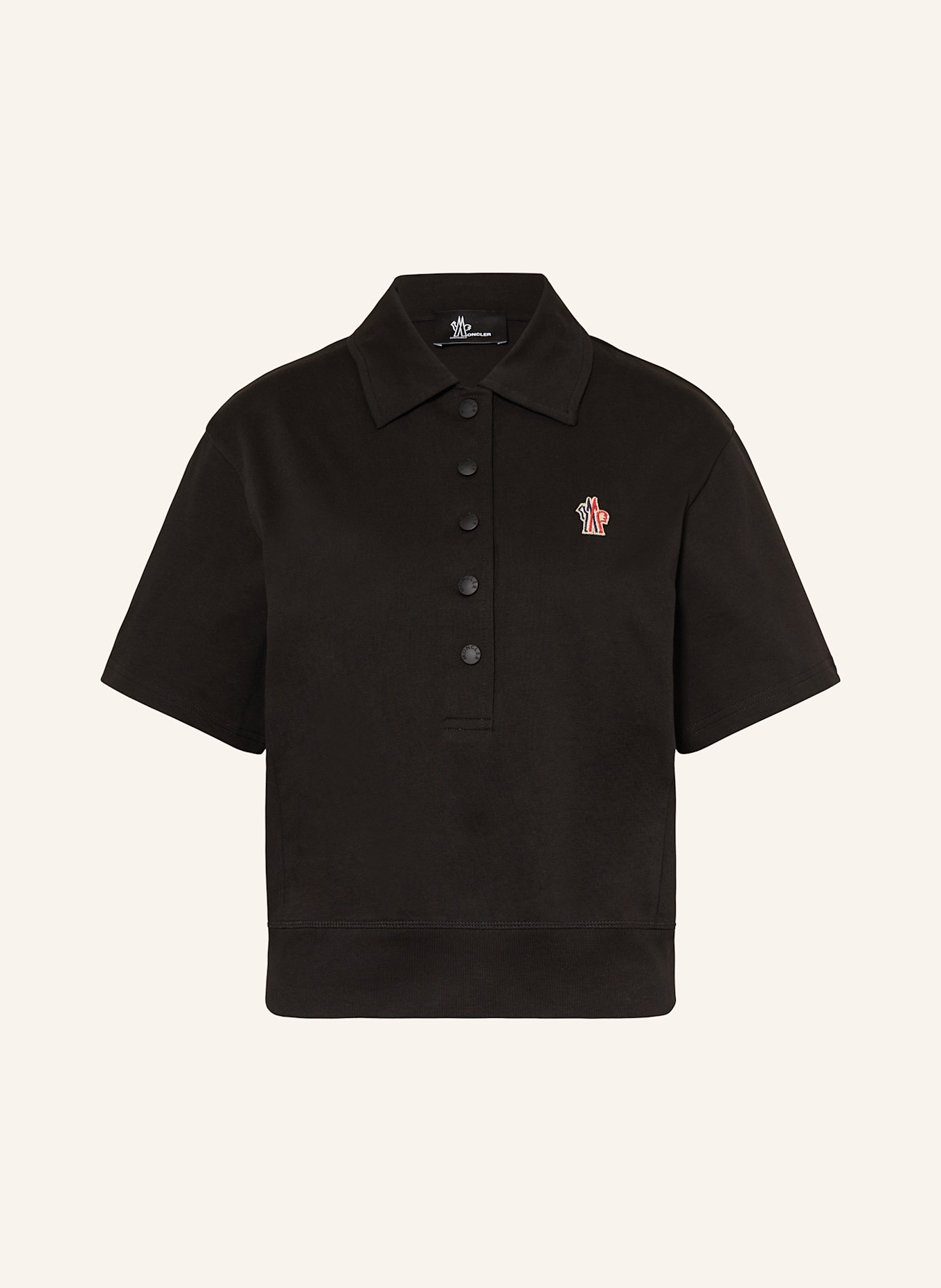 MONCLER GRENOBLE Jersey-Poloshirt: SCHWARZ