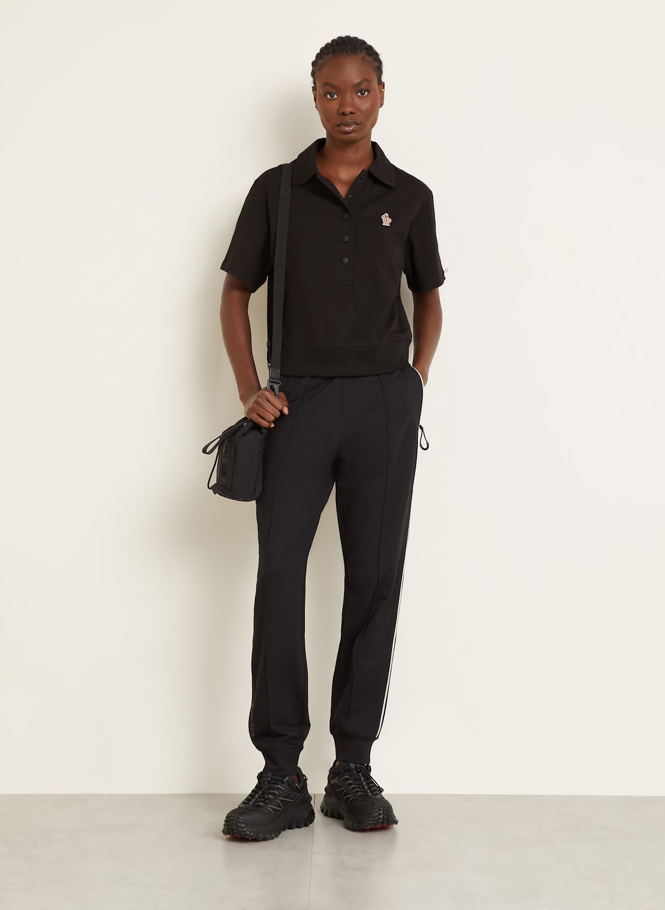 MONCLER GRENOBLE Jersey-Poloshirt: SCHWARZ