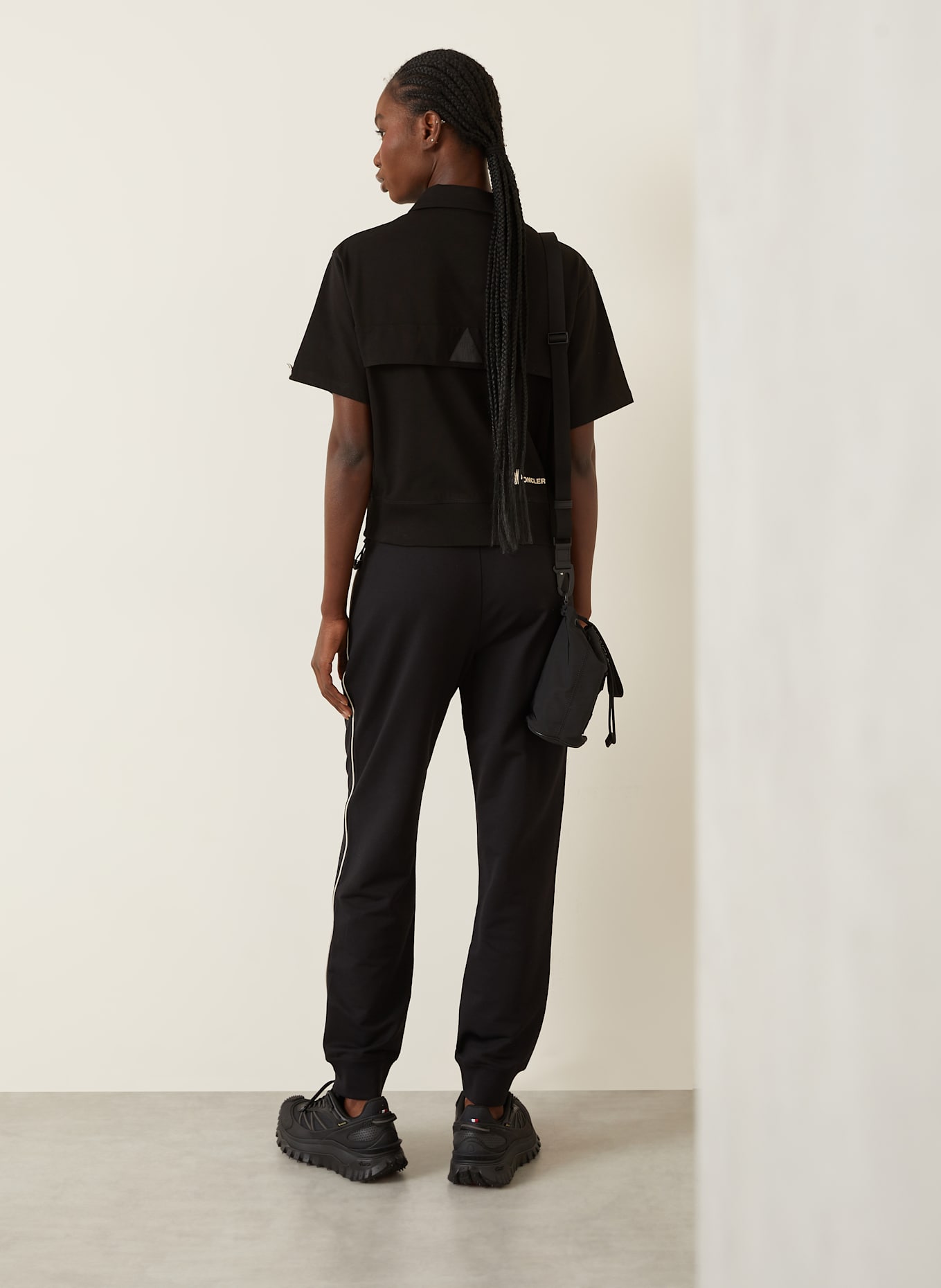 MONCLER GRENOBLE Jersey-Poloshirt: SCHWARZ