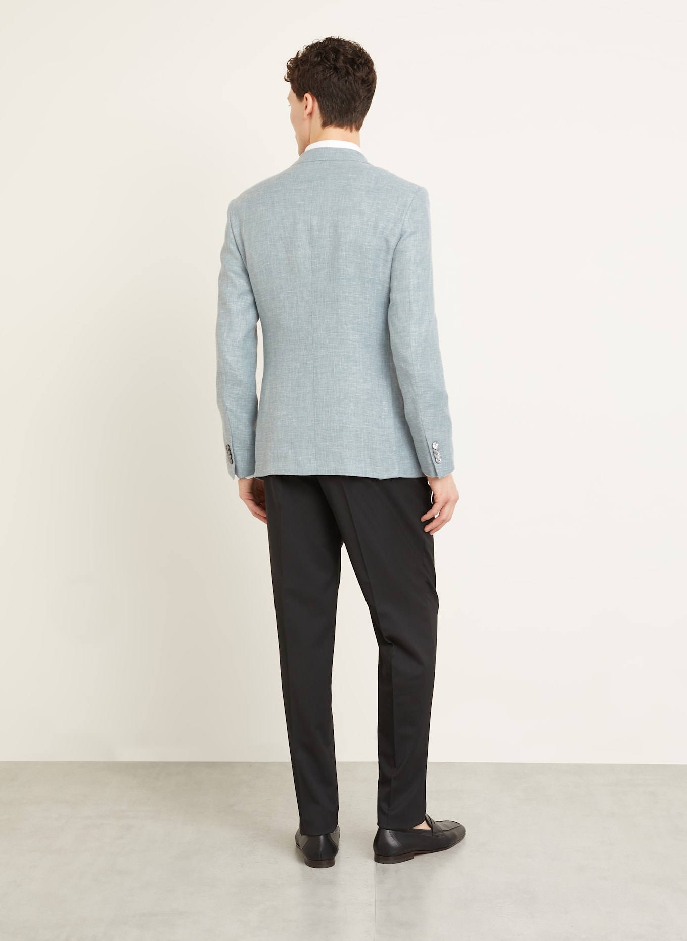 ZEGNA Sakko Slim Fit mit Leinen: HELLBLAU