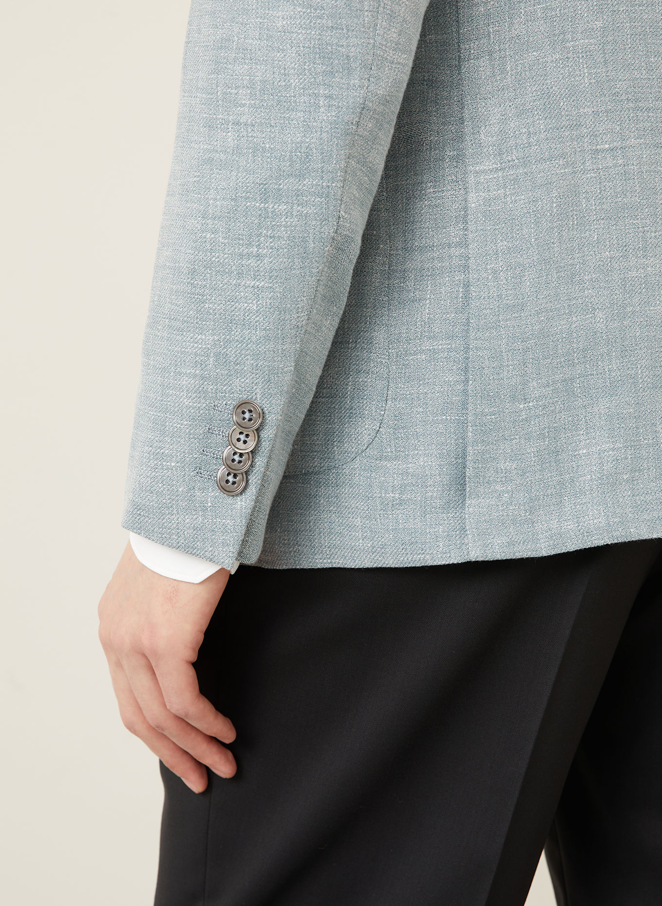 ZEGNA Sakko Slim Fit mit Leinen: HELLBLAU