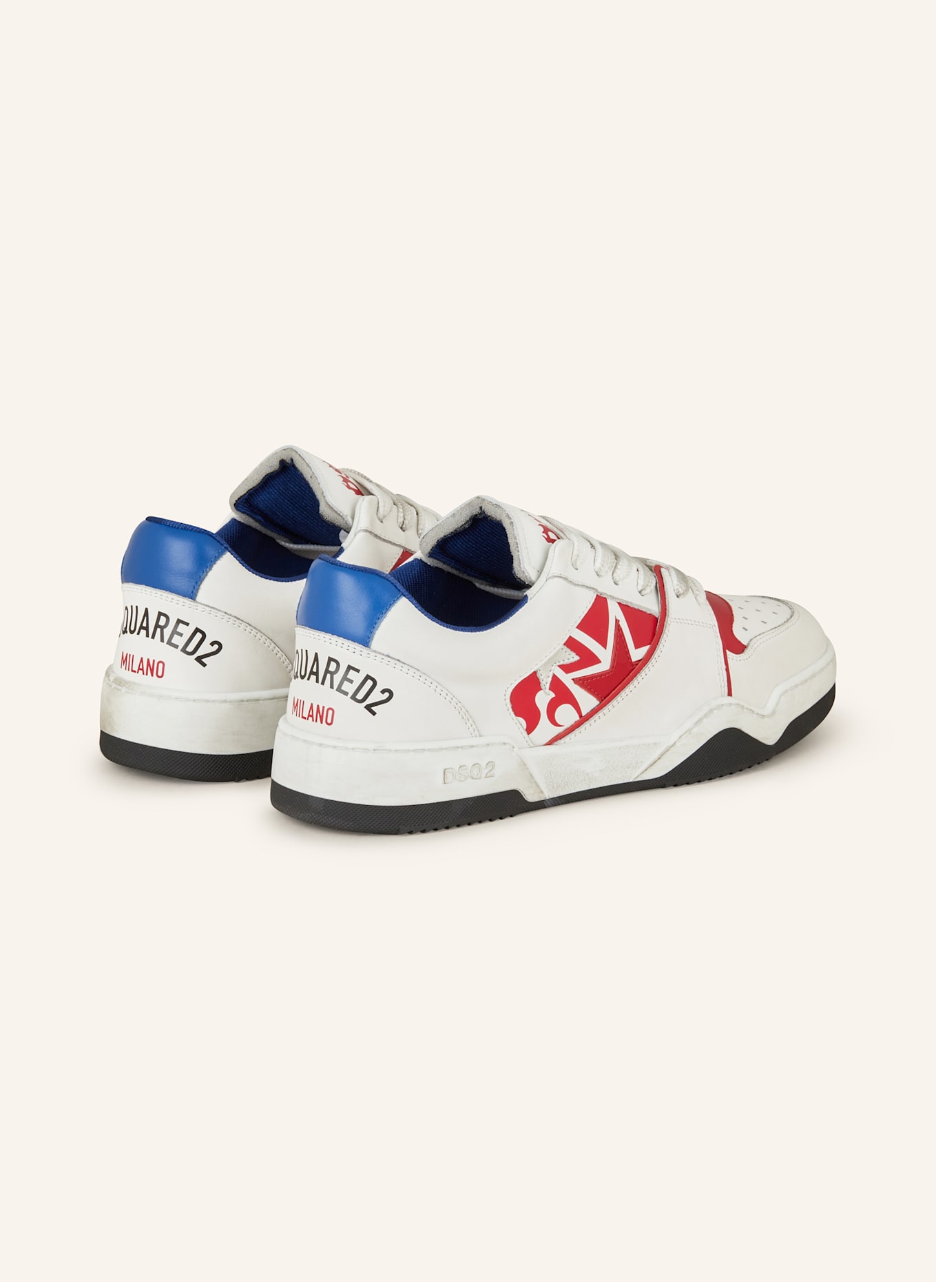 DSQUARED2 Sneaker SPIKER: WEISS/ ROT