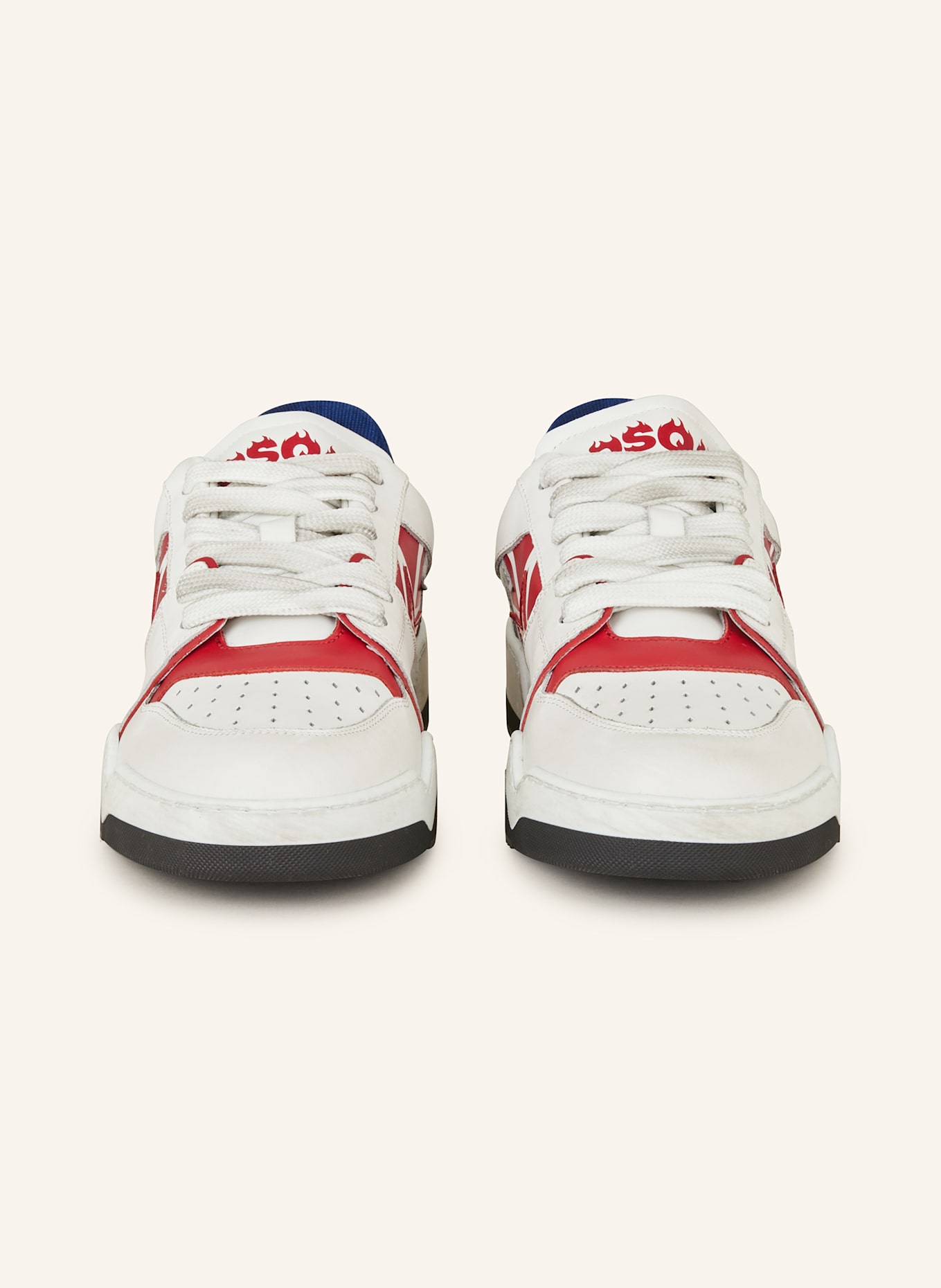 DSQUARED2 Sneaker SPIKER: WEISS/ ROT