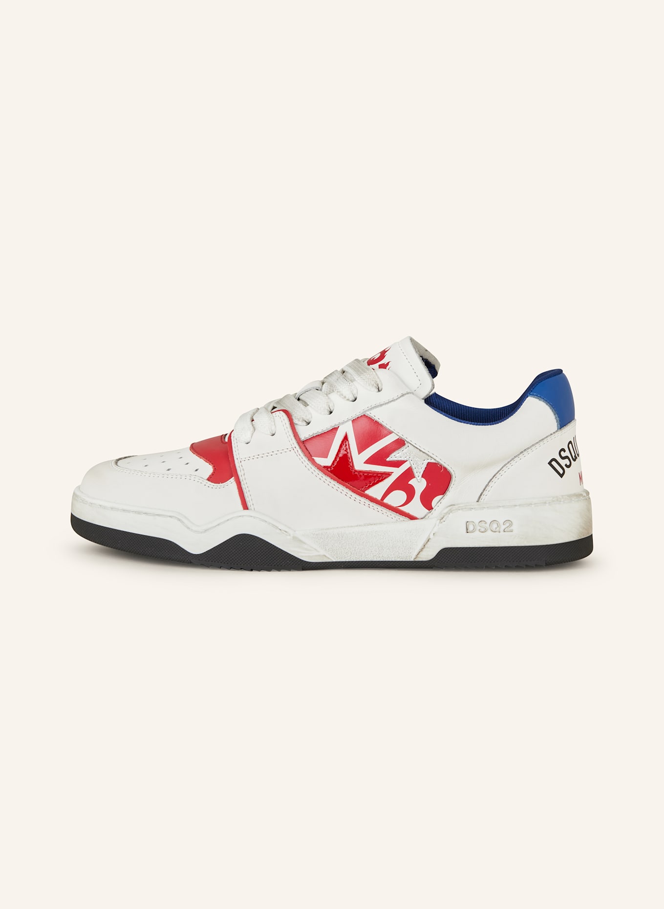 DSQUARED2 Sneaker SPIKER: WEISS/ ROT