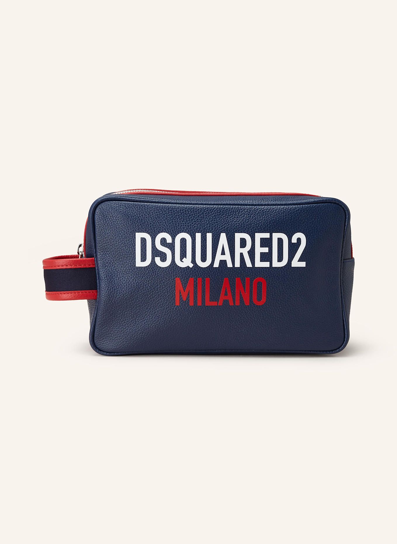DSQUARED2 Kulturtasche: DUNKELBLAU/ WEISS/ ROT
