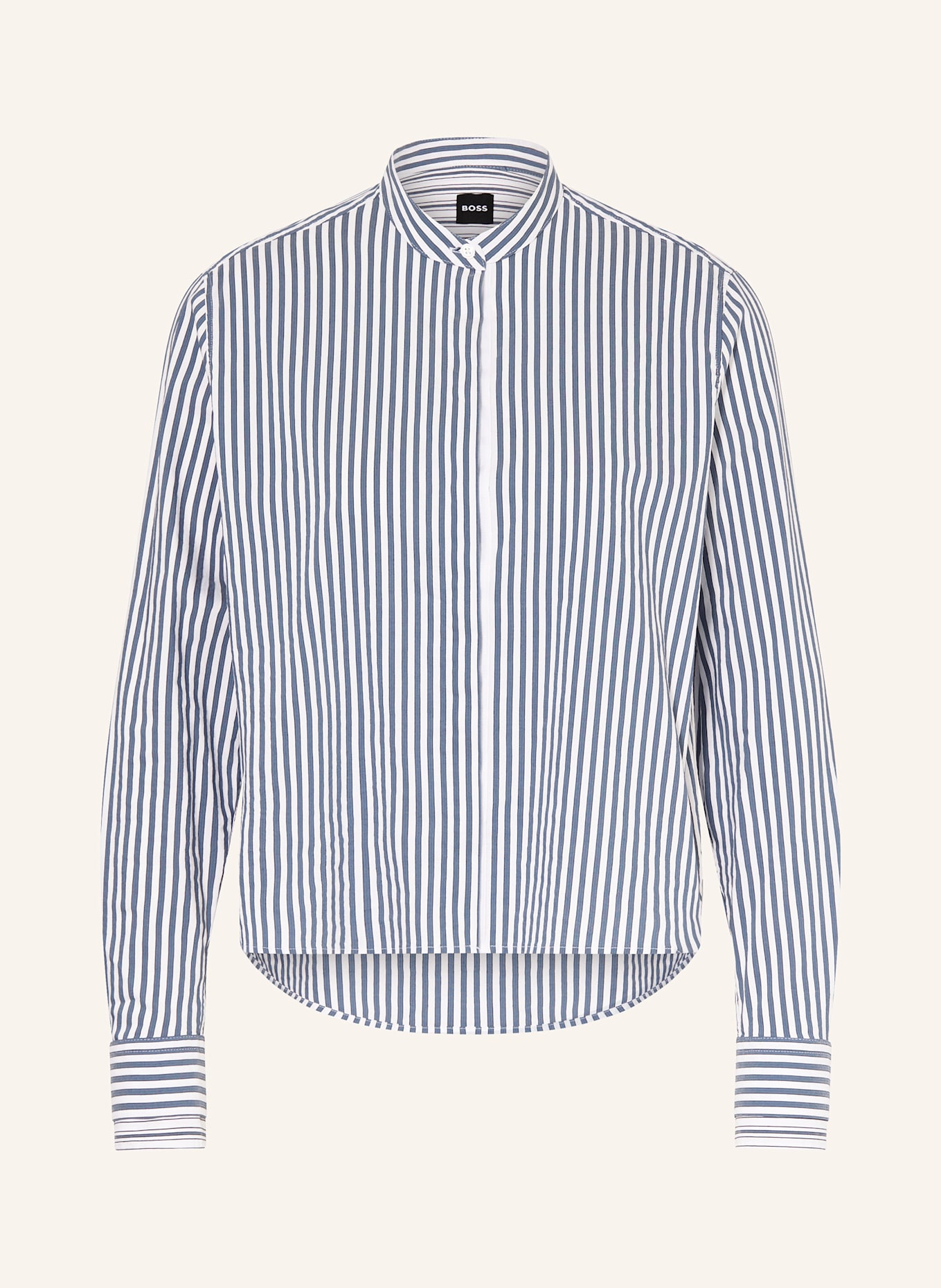 BOSS Cropped-Bluse BERTYNA: WEISS/ BLAU