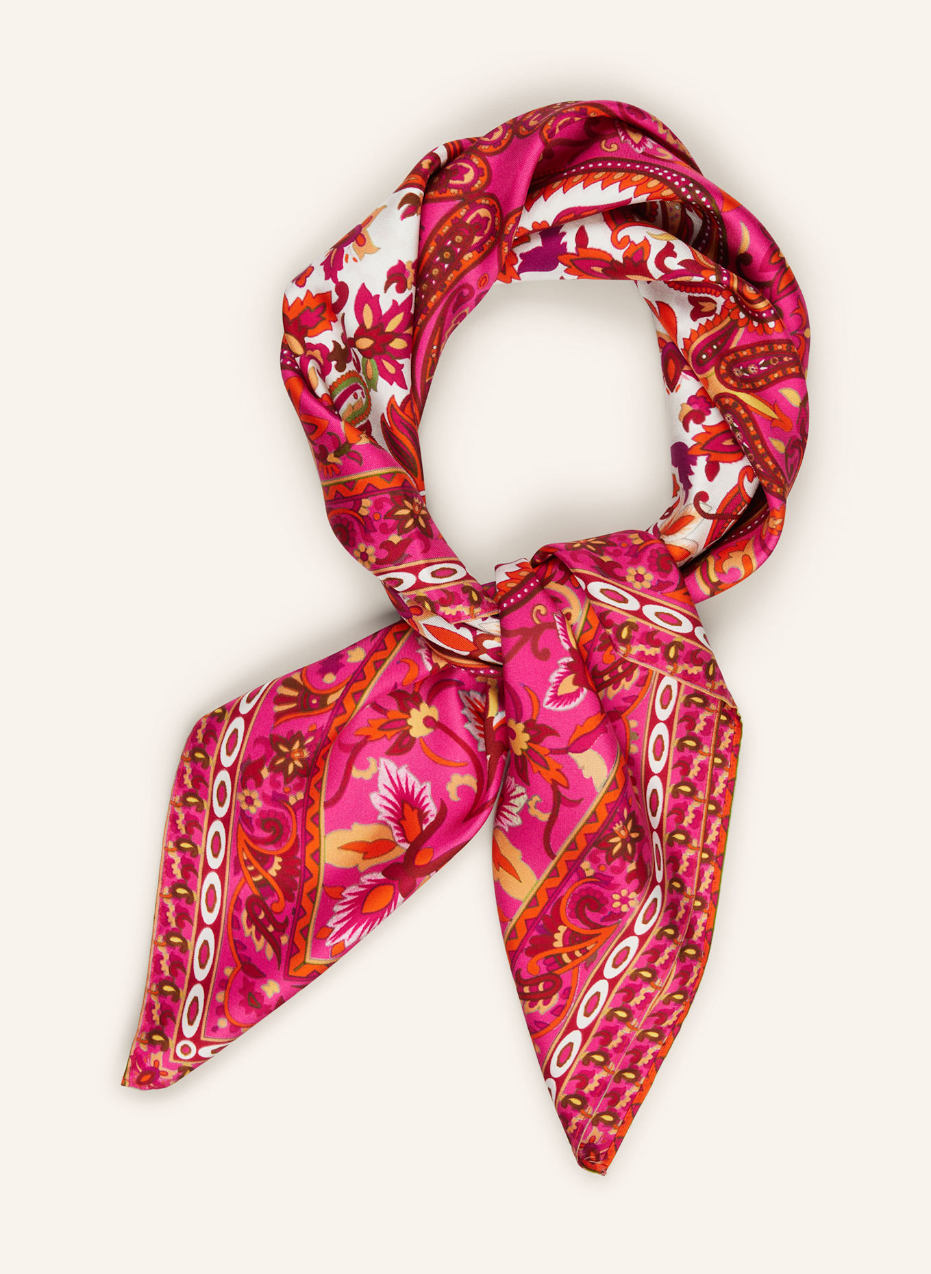 MRS & HUGS Hedvábný šátek: RŮŽOVÁ / ORANŽOVÁ
