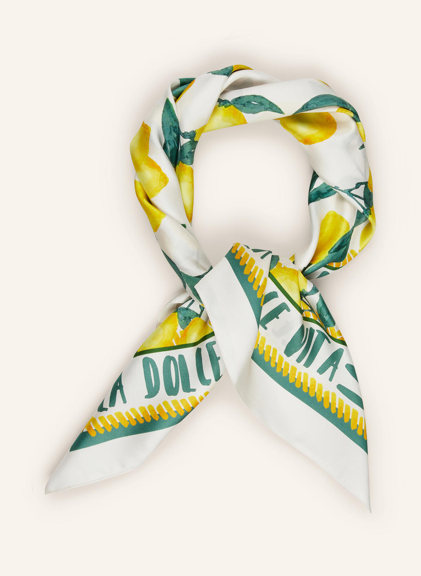 MRS & HUGS Seidentuch: WEISS / GELB / GRÜN
