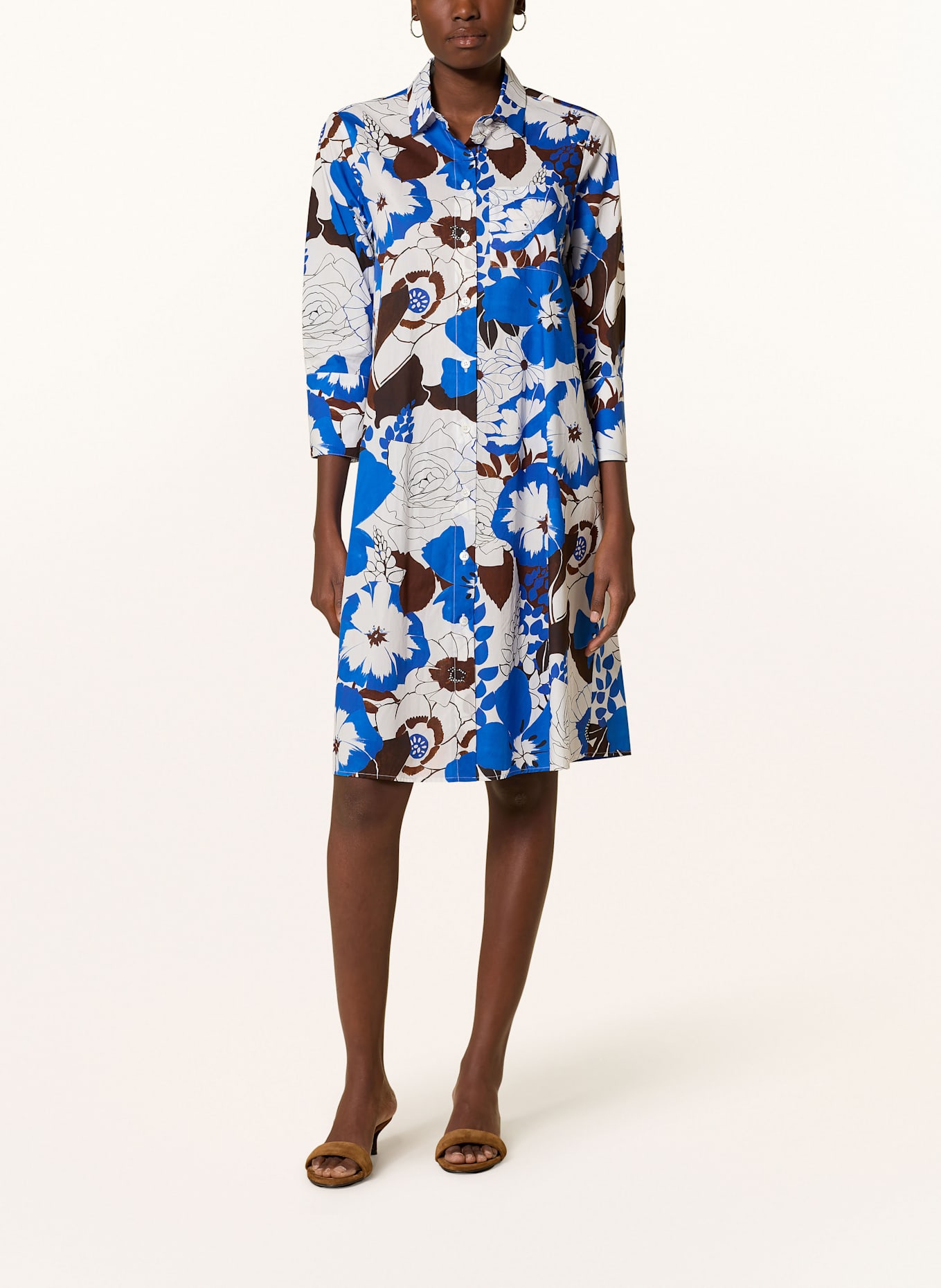 ROBERT FRIEDMAN Hemdblusenkleid LENA: BLAU / WEISS / BRAUN