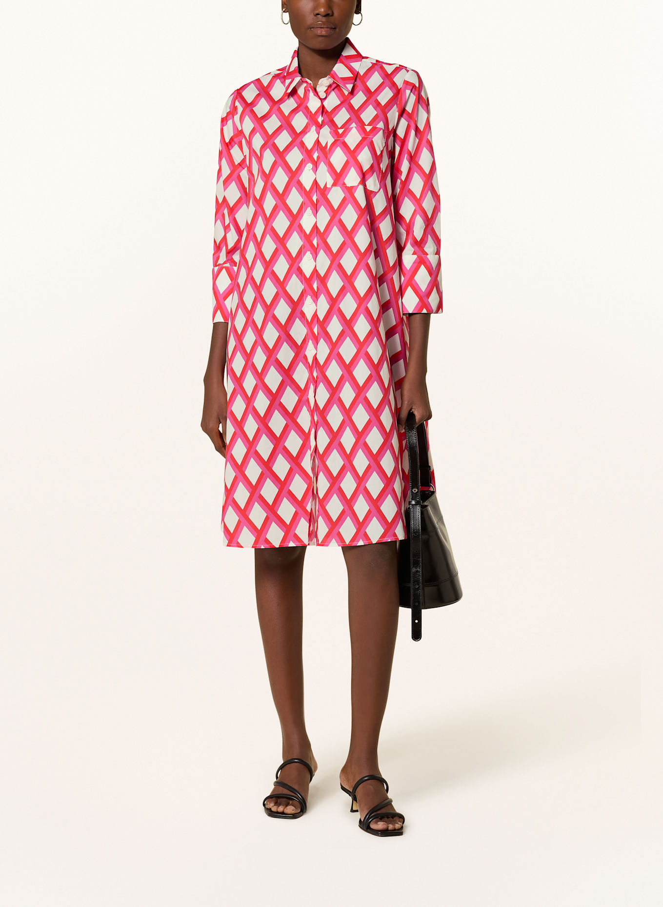 ROBERT FRIEDMAN Hemdblusenkleid LENA: WEISS / ROT / FUCHSIA