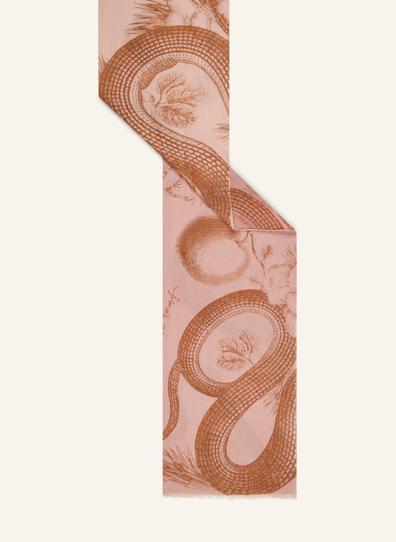 friendly hunting Cashmere-Schal GARDEN EDEN: ROSA / DUNKELGELB