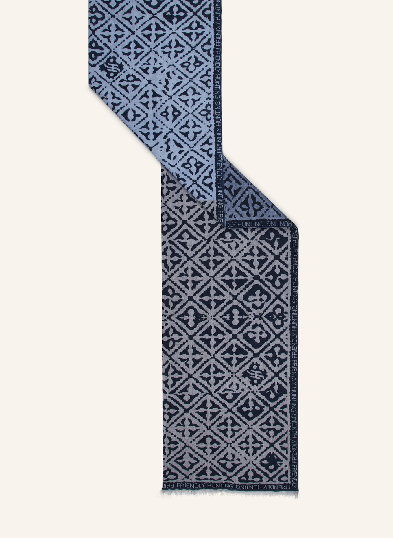 friendly hunting Cashmere-Schal EYES OF MARAKECH: DUNKELBLAU / HELLBLAU