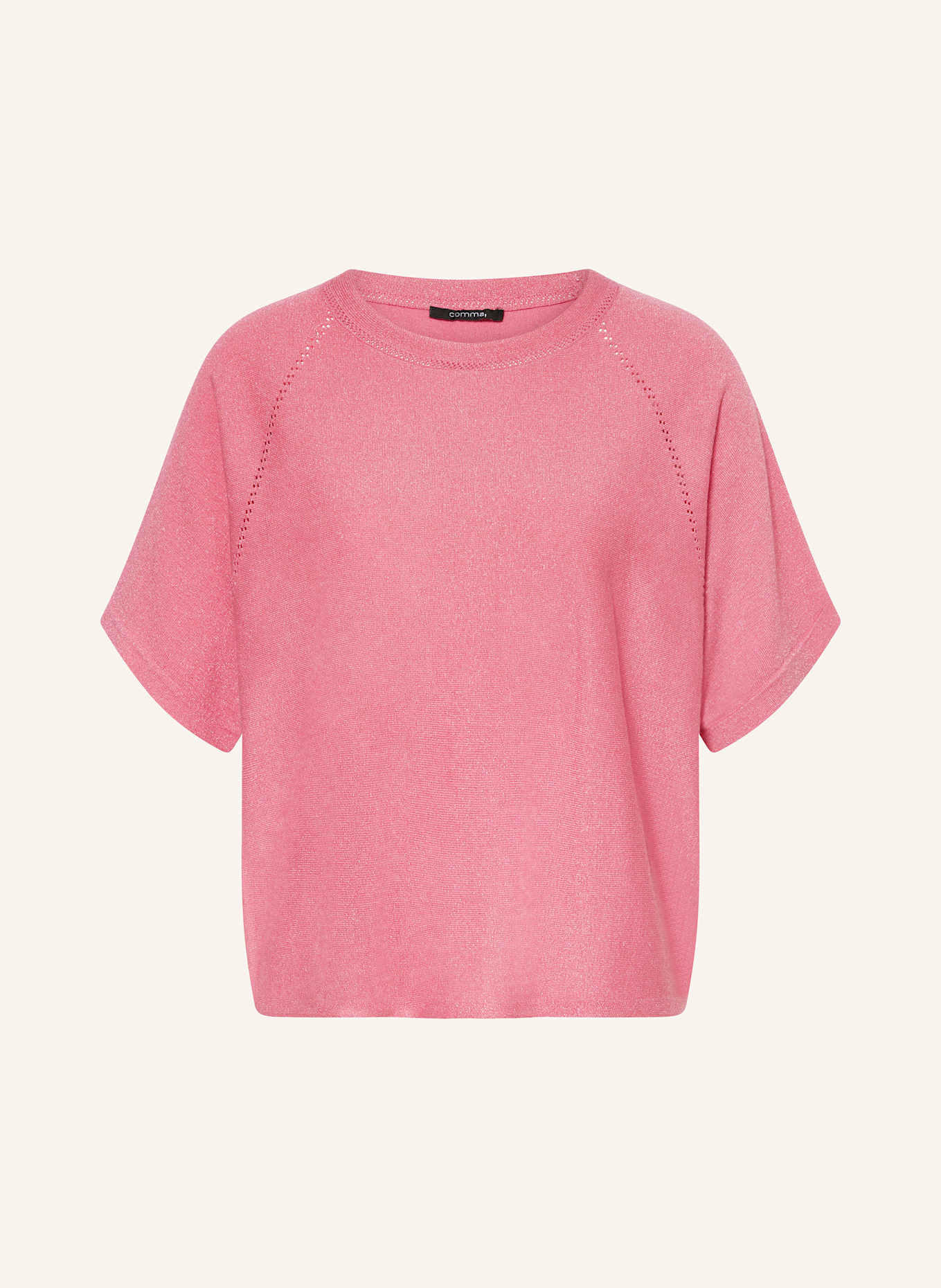 comma Strickshirt mit Glitzergarn: PINK