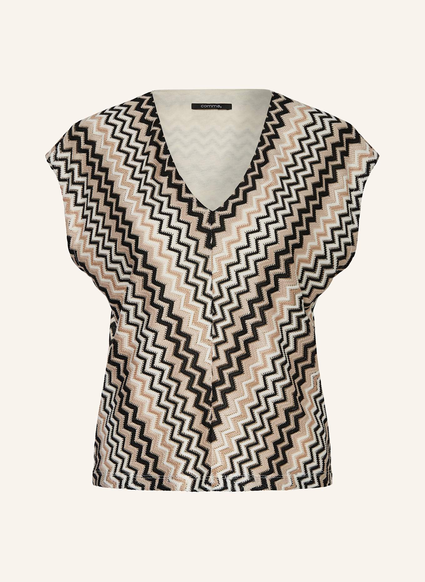 comma T-Shirt: WEISS/ BEIGE/ SCHWARZ