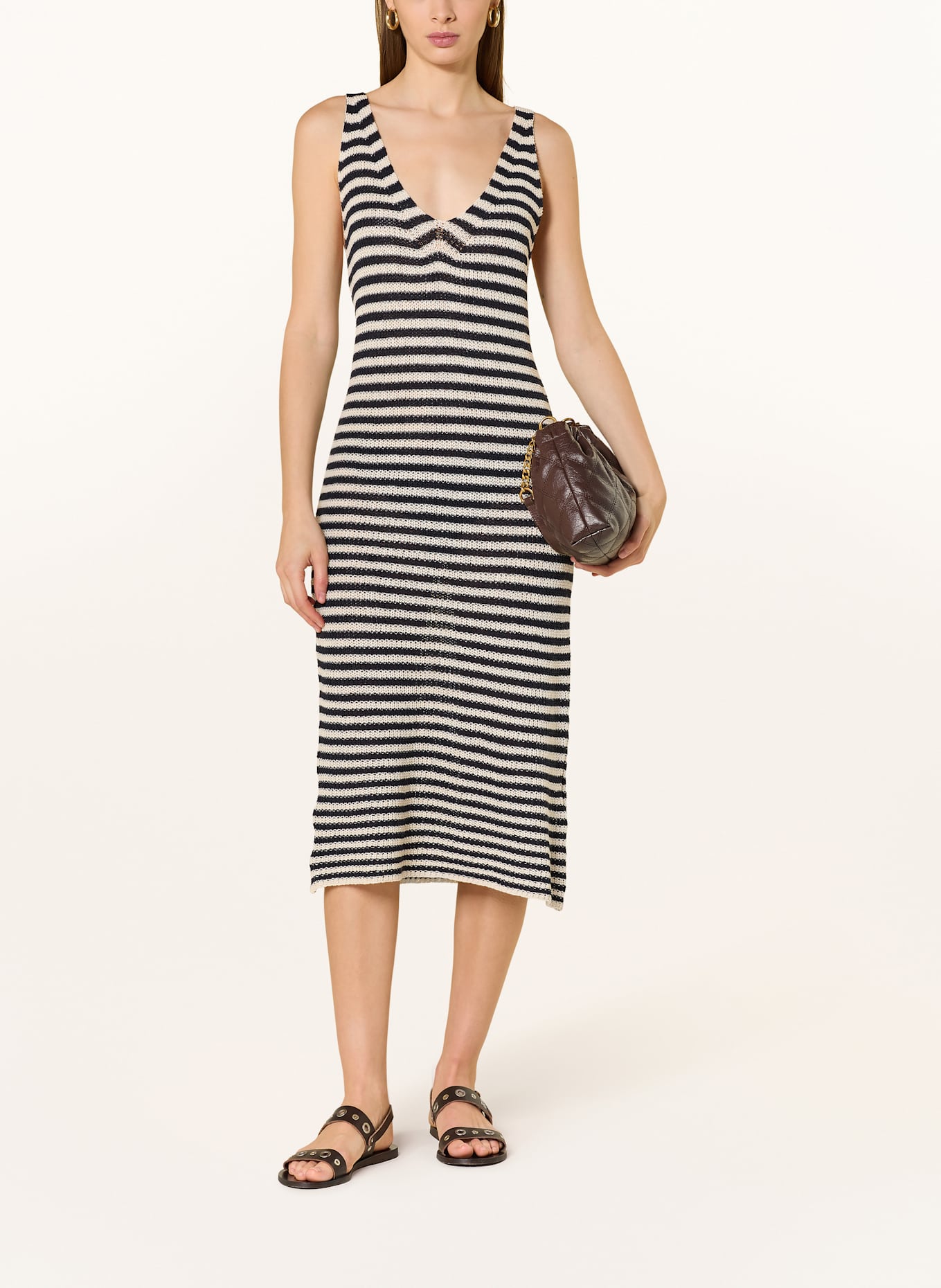 Herrlicher Strickkleid LORALIN: DUNKELBLAU/ CREME