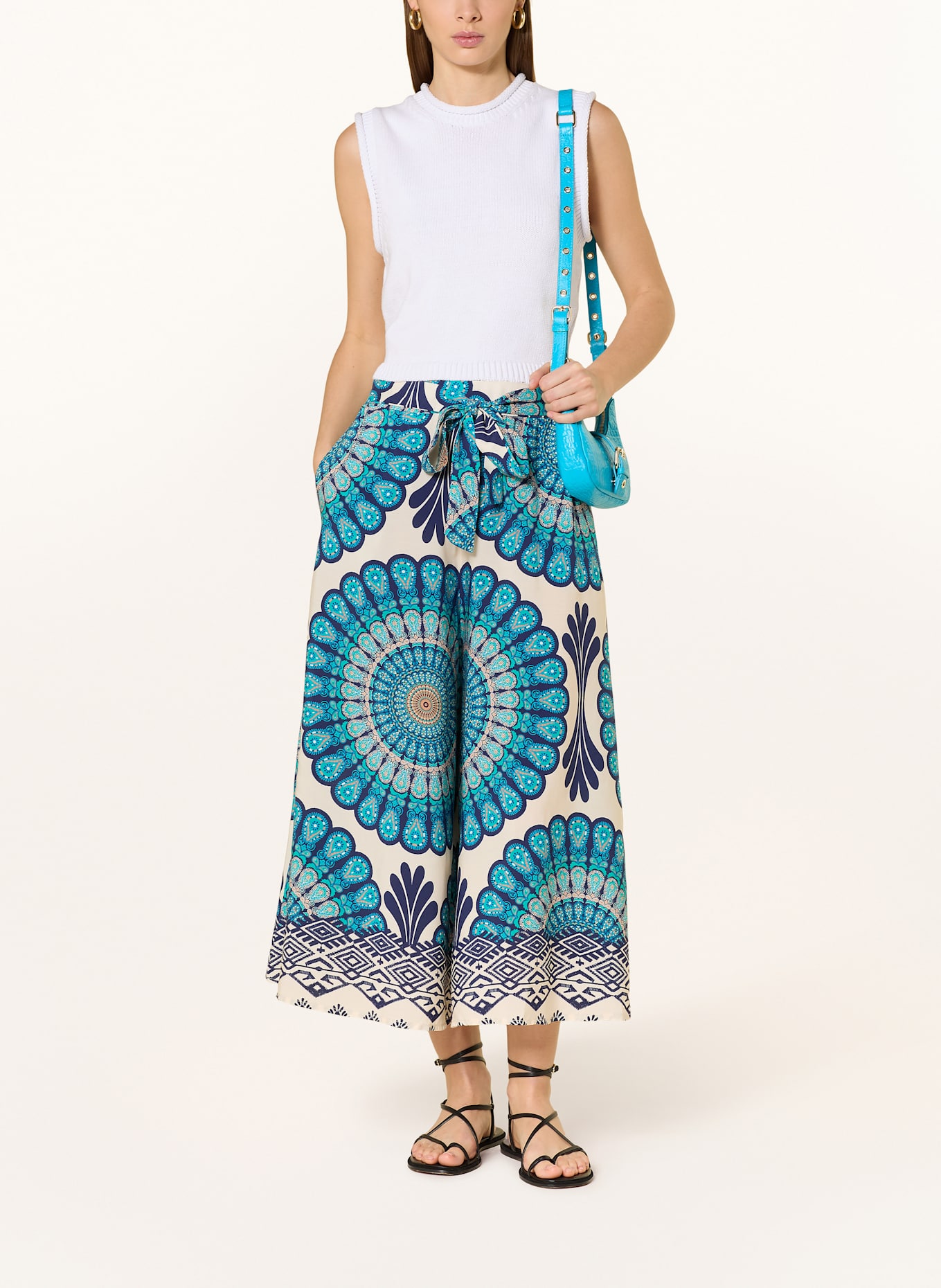Herrlicher Culotte NELANIE: TÜRKIS/ DUNKELBLAU/ CREME