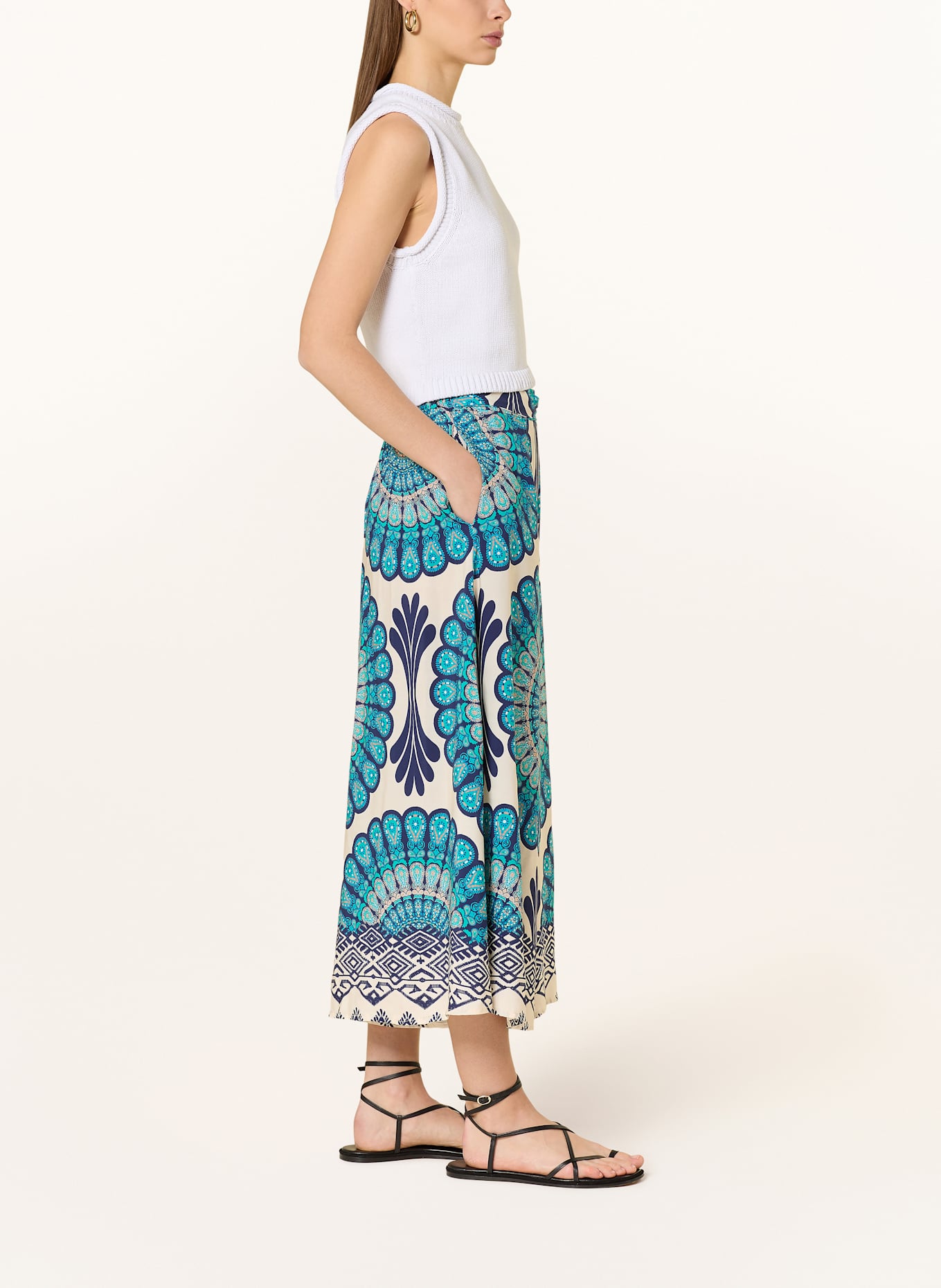 Herrlicher Culotte NELANIE: TÜRKIS/ DUNKELBLAU/ CREME