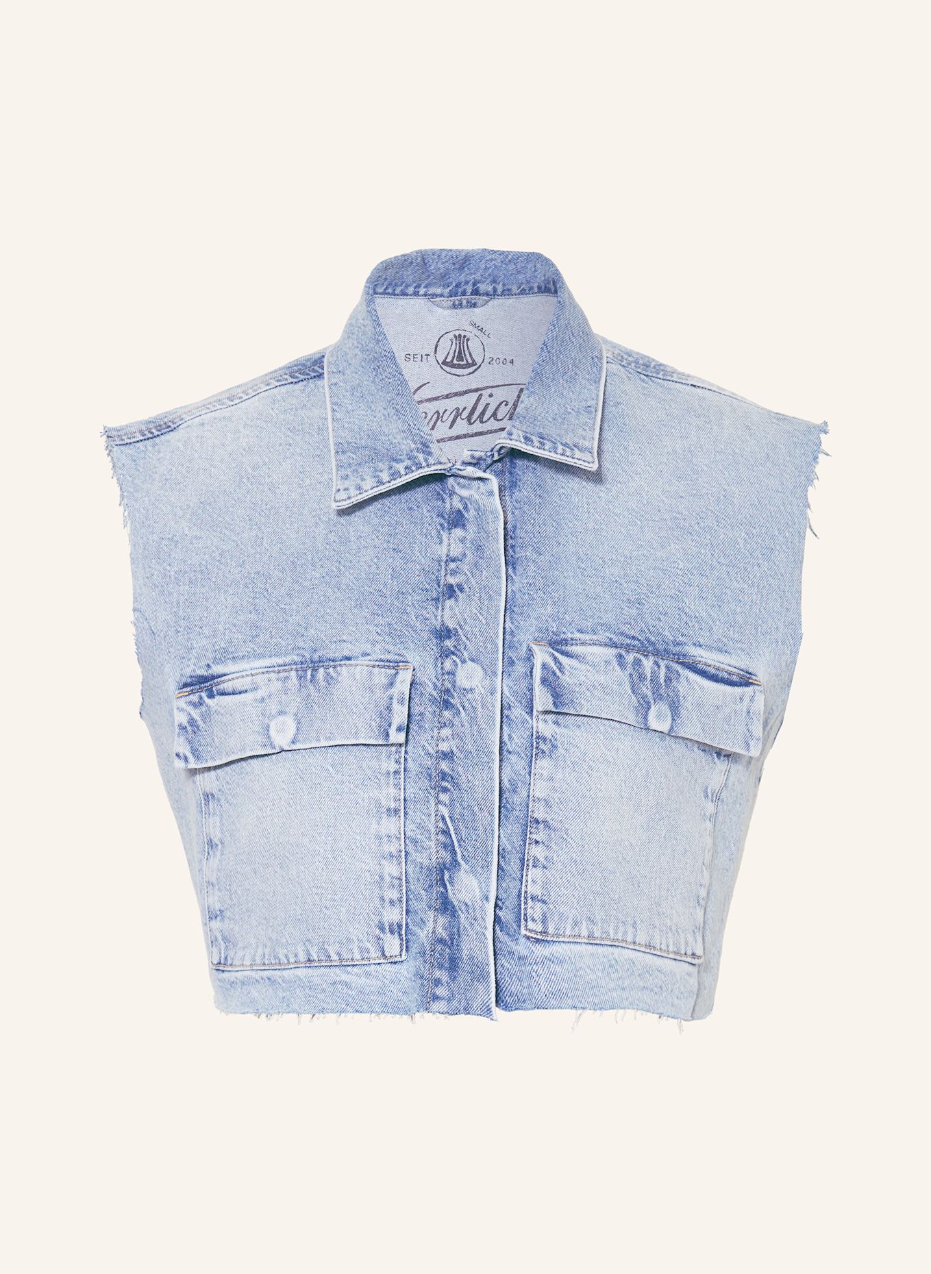 Herrlicher Cropped-Jeansweste LAURINE: HELLBLAU