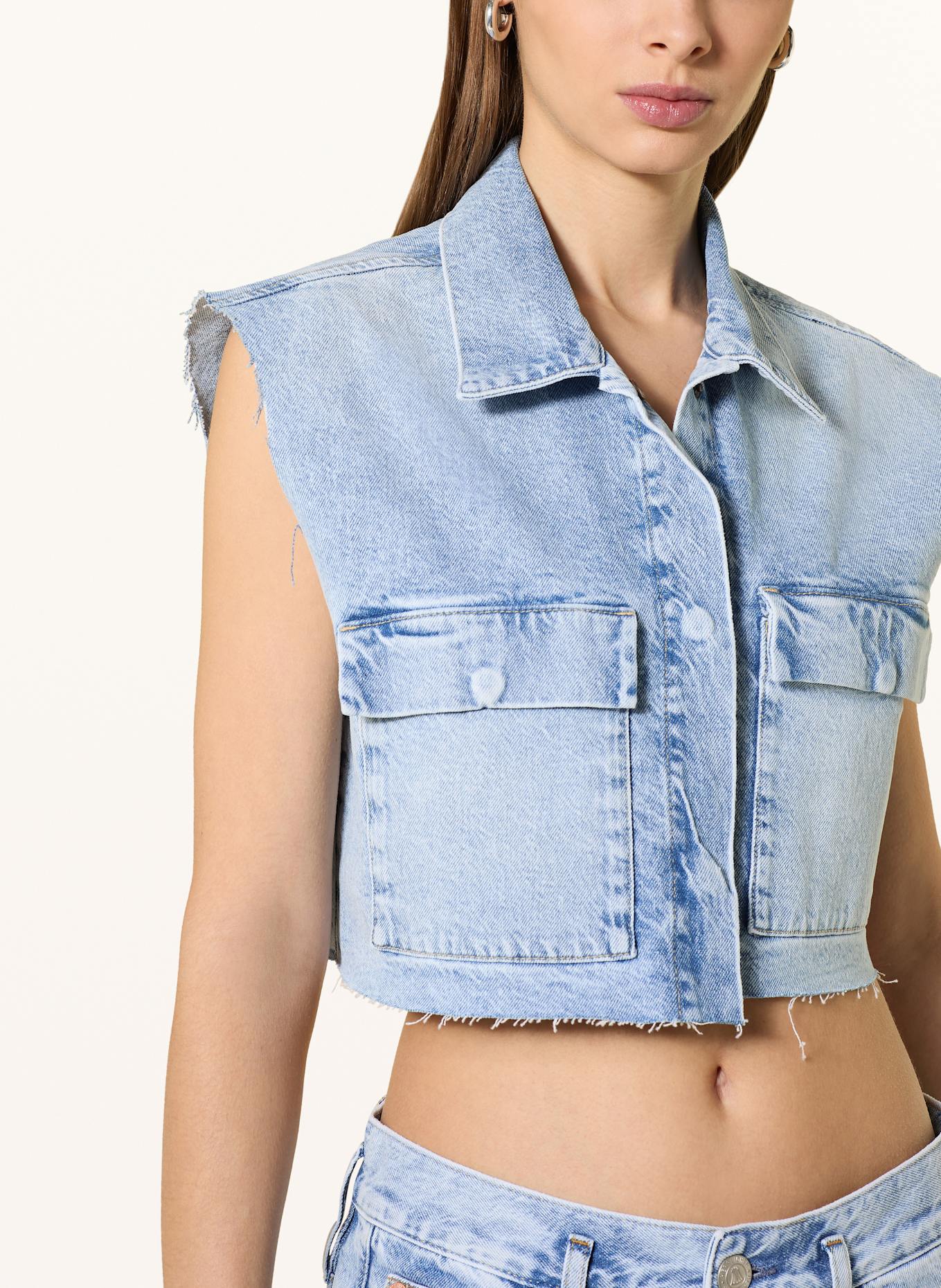 Herrlicher Cropped-Jeansweste LAURINE: HELLBLAU