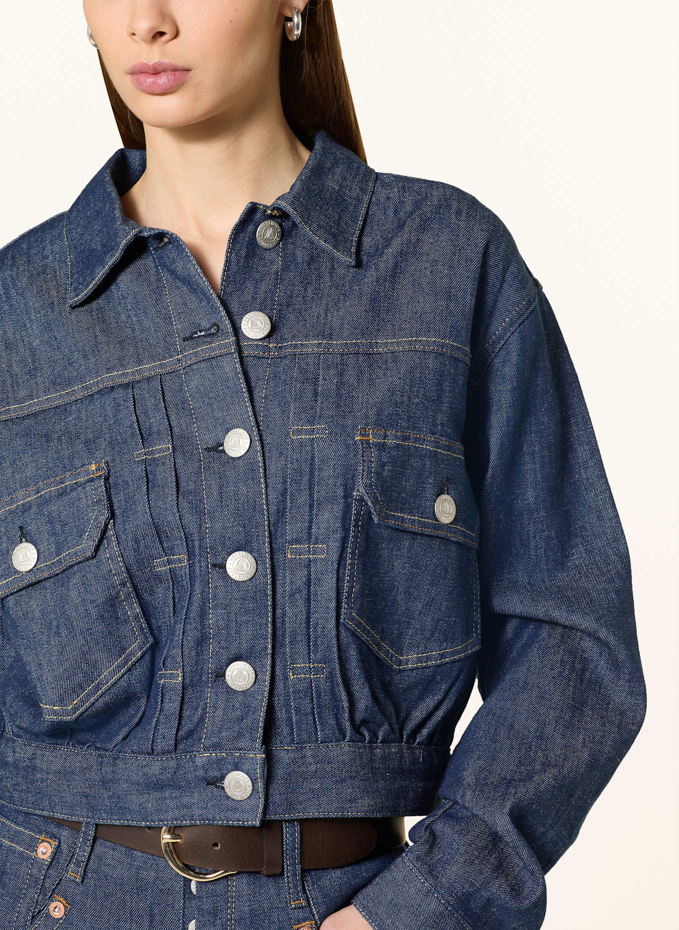 Herrlicher Cropped-Jeansjacke DOTTY: BLAU