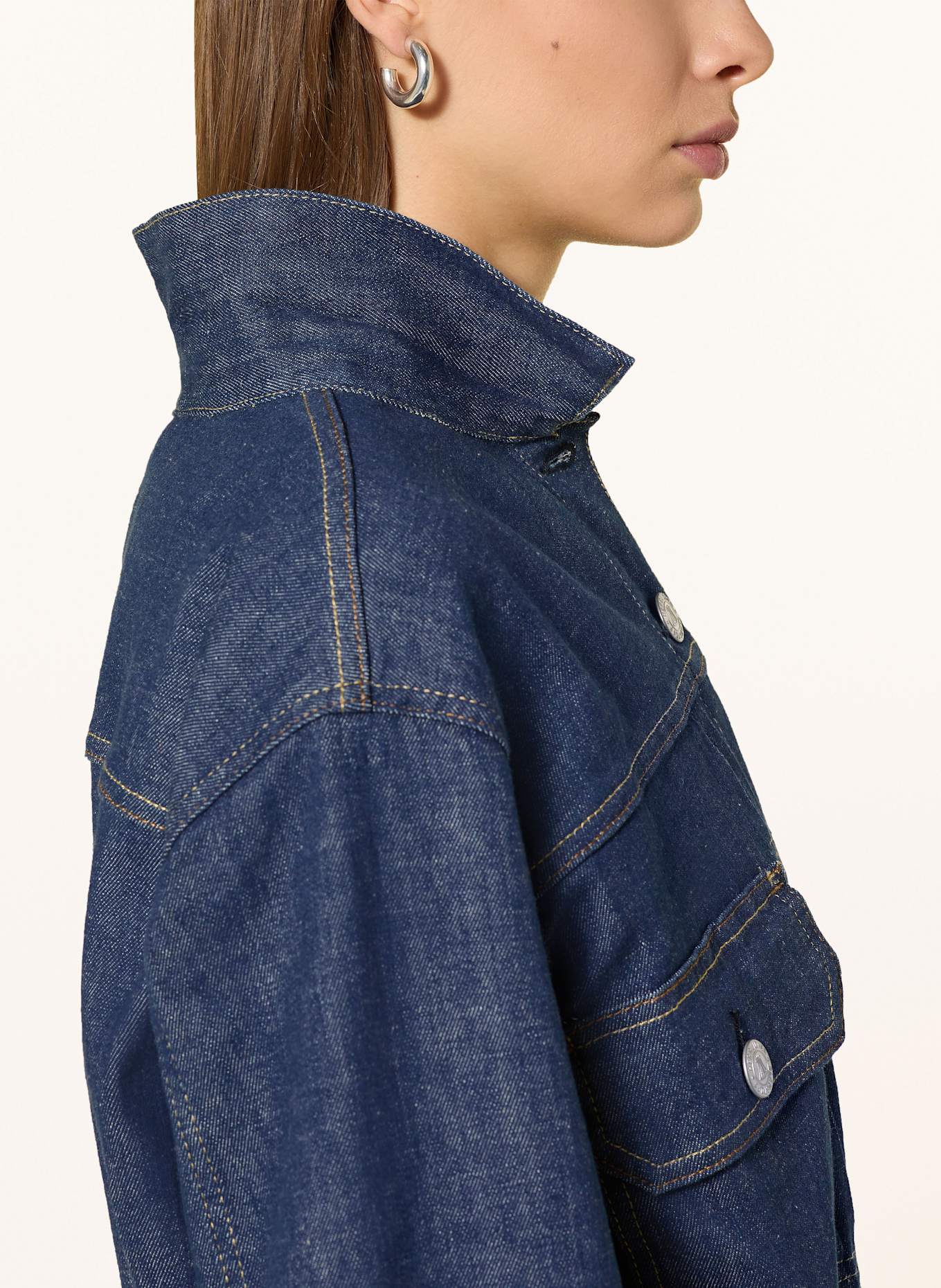 Herrlicher Cropped-Jeansjacke DOTTY: BLAU