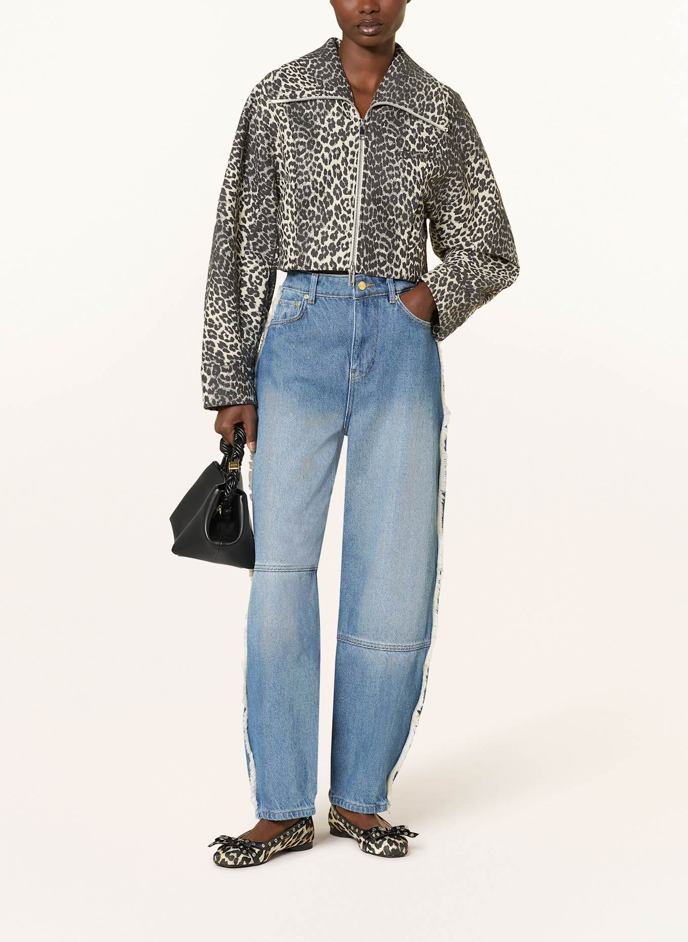 GANNI veste: CRÈME / NOIR